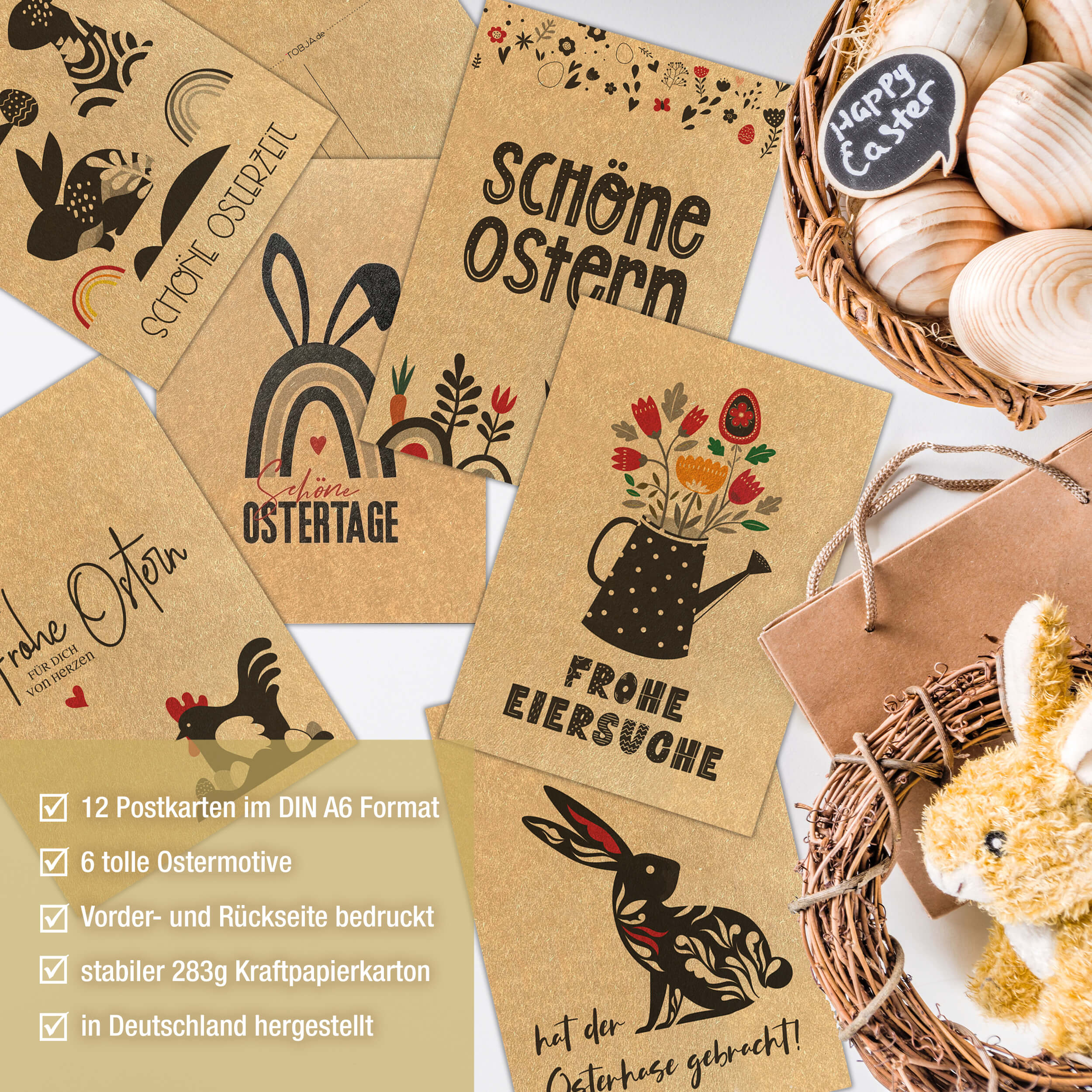 Ostern Postkarten Set "Frohe Ostern"