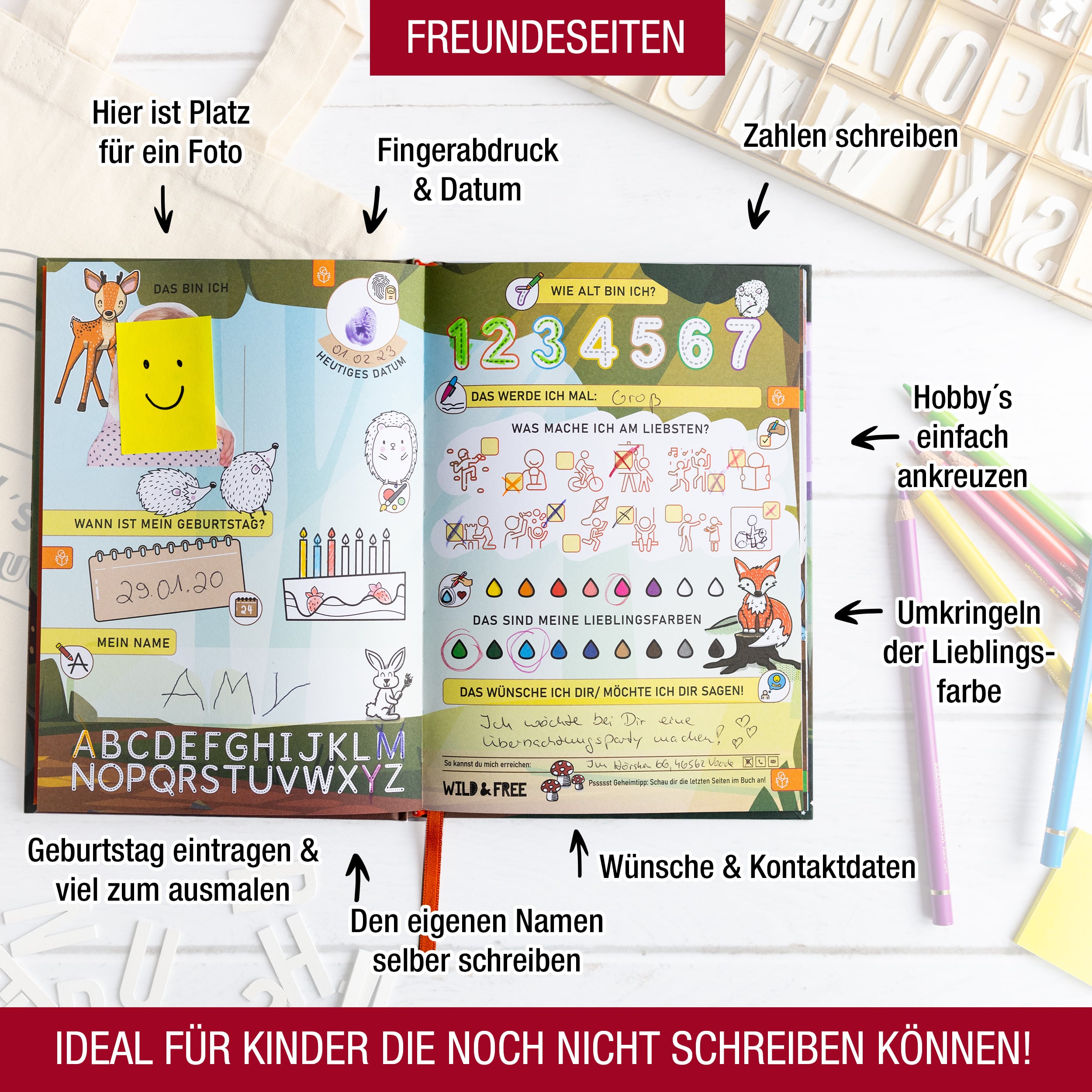 Kindergartenfreundebuch "Kunterbunt"