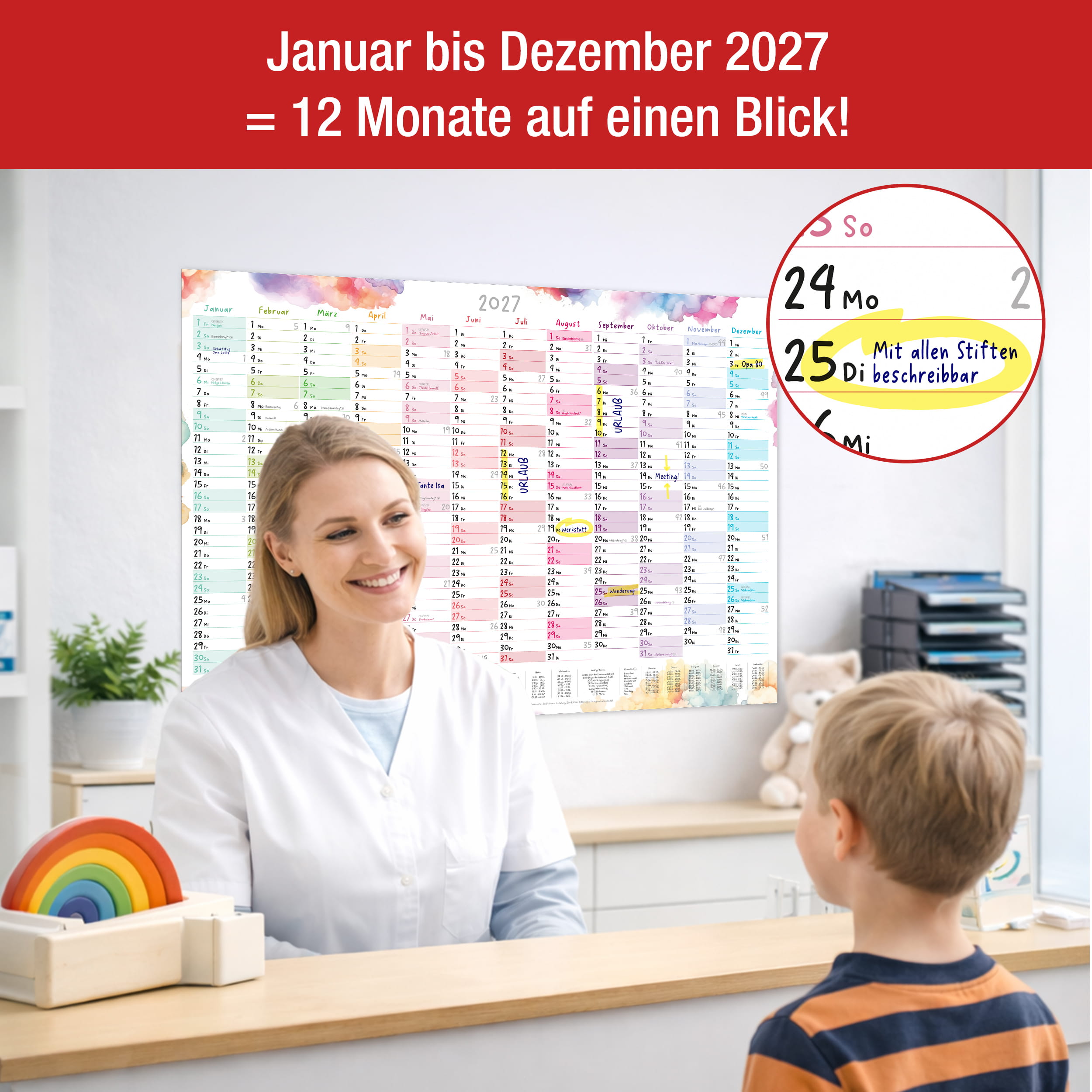 Wandkalender 2027 A1 – Color Blocks