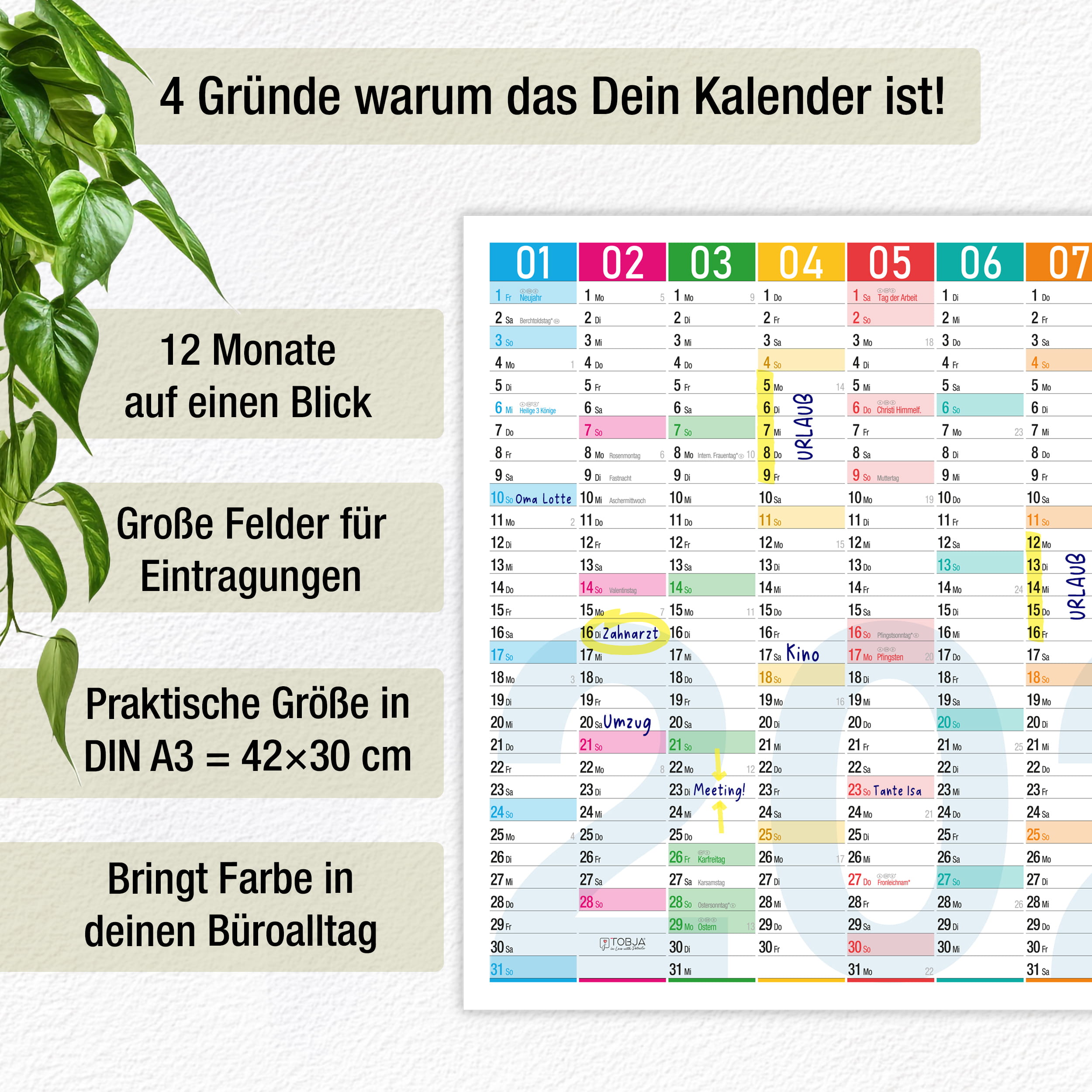 Wandkalender A3 2026