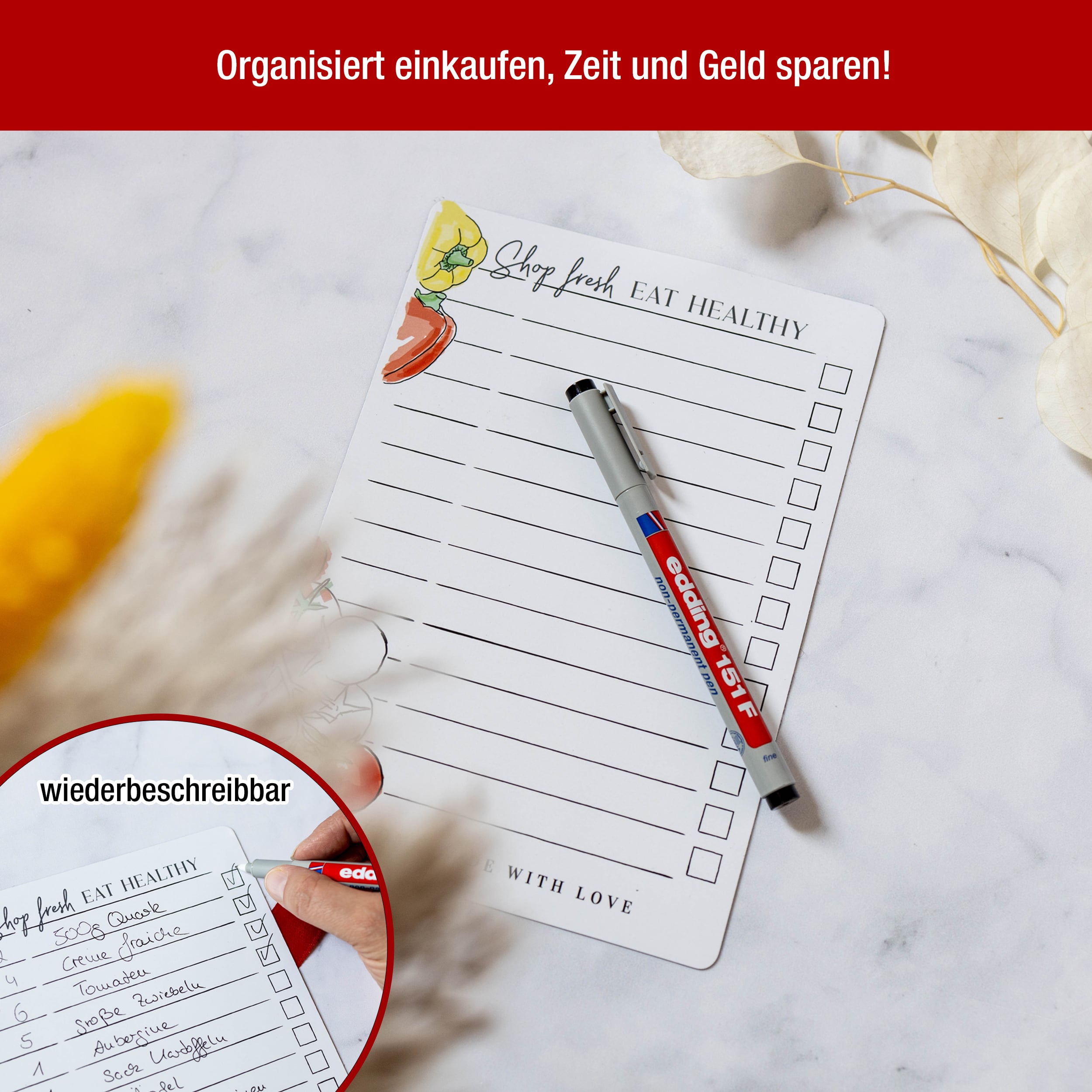 A5 Einkaufsliste magnetisch A5 Einkaufsliste magnetisch