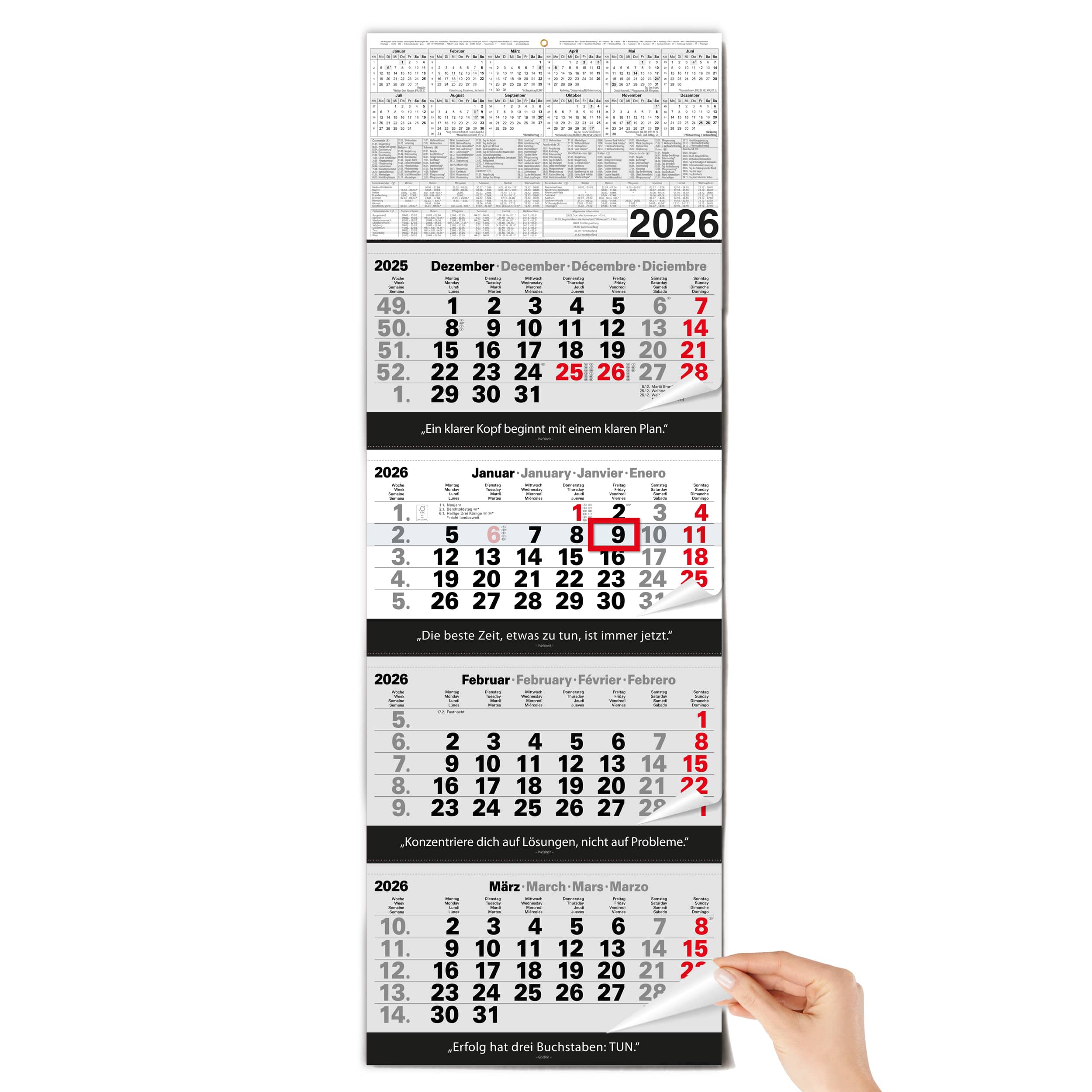 4 Monatskalender 2026 Wandkalender