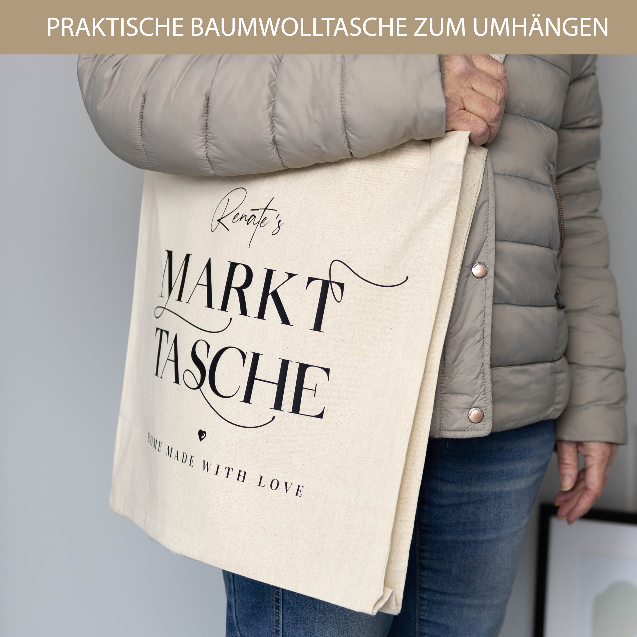 Markttasche Deluxe: Personalisierbar & umweltfreundlich
