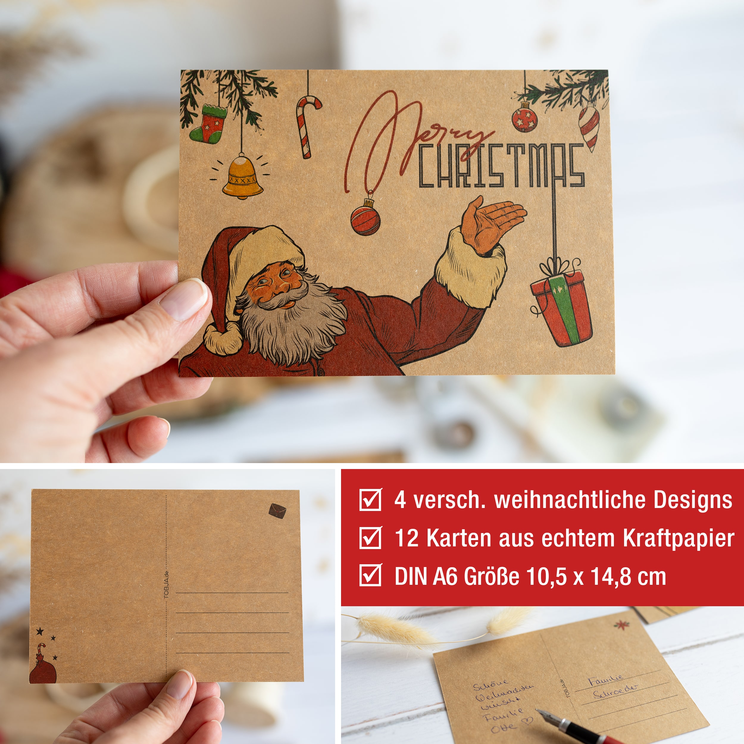 Weihnachtspostkarten "Santa"