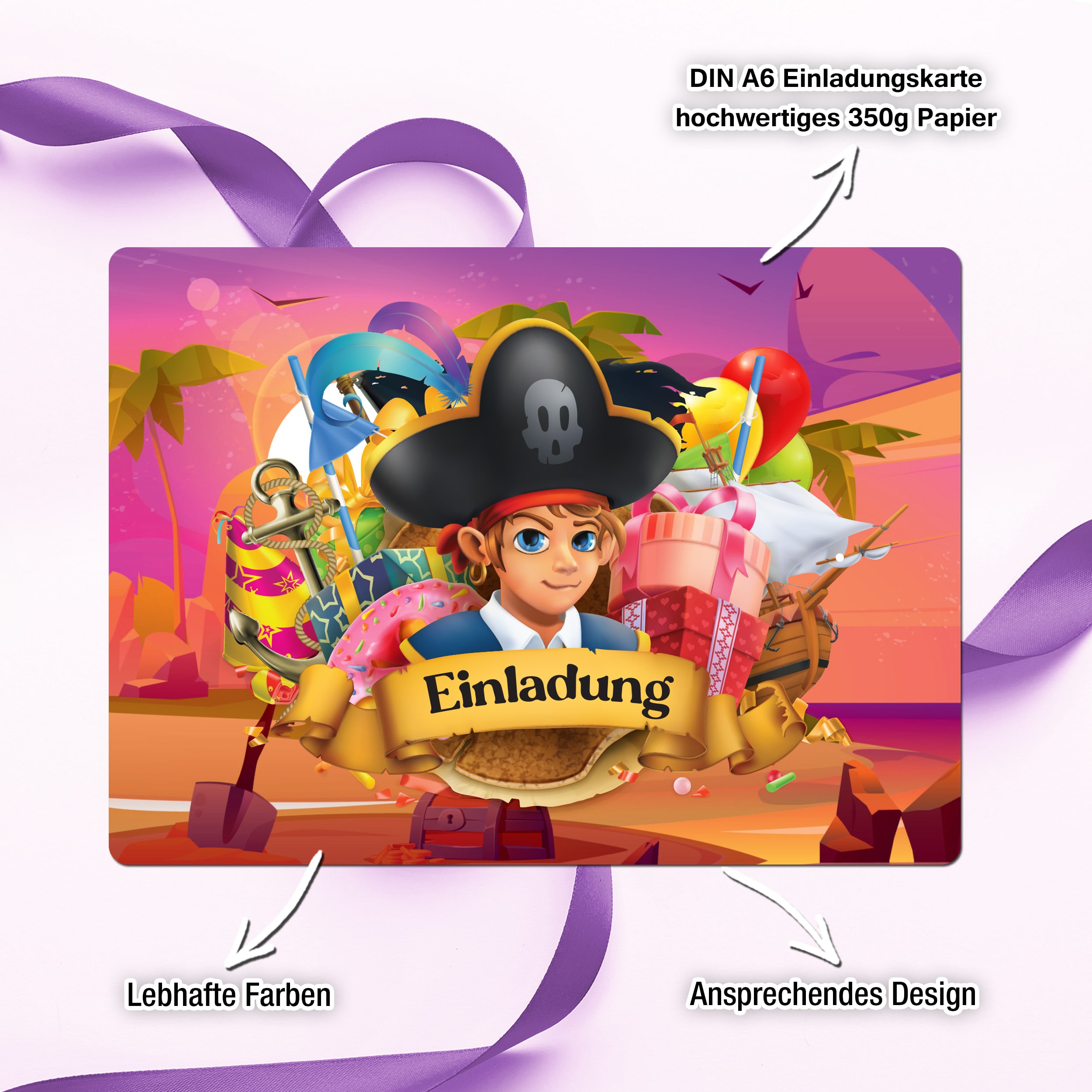 12 Einladungskarten inkl. Umschläge "Piraten Party" 12 Einladungskarten inkl. Umschläge "Piraten Party"