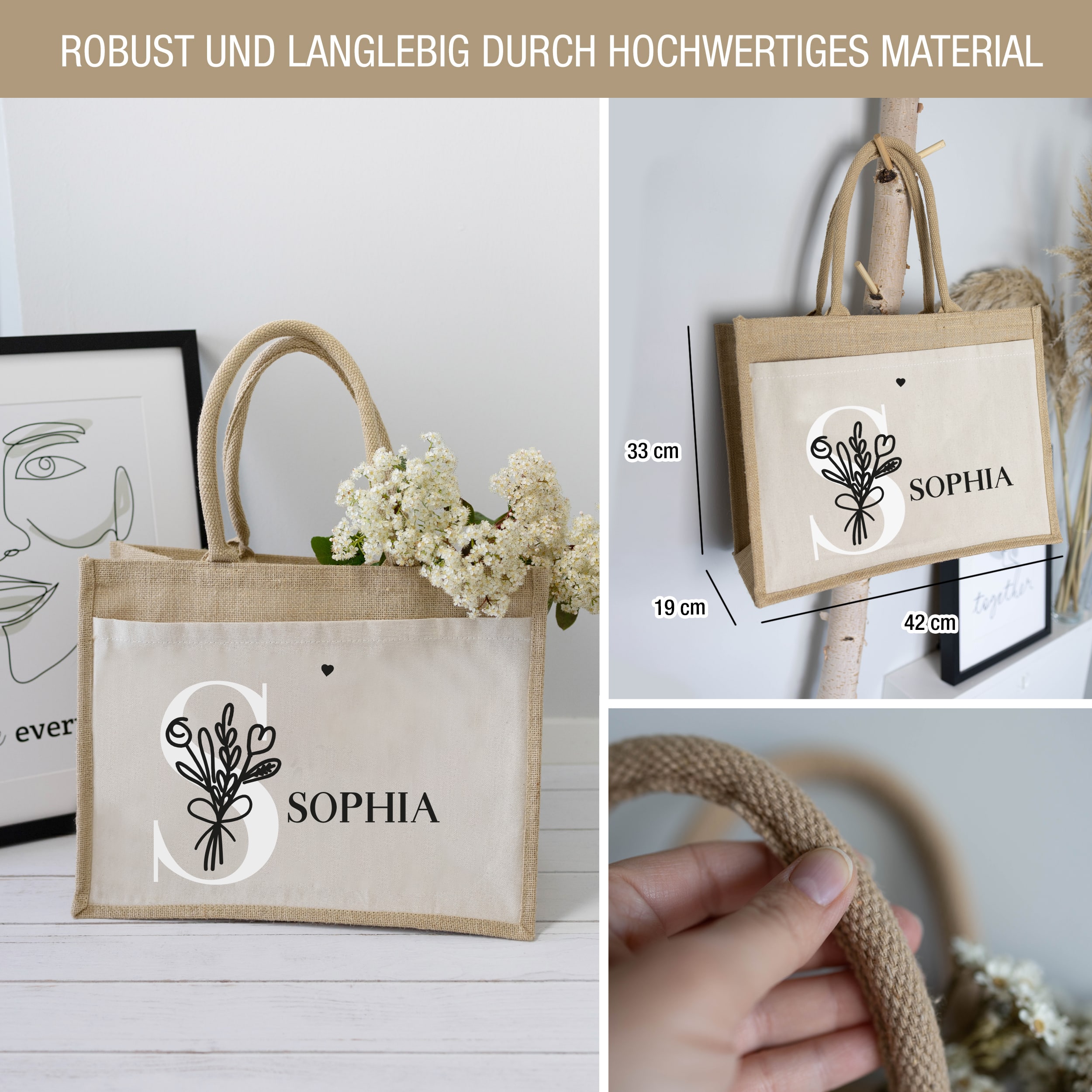 Individuelle Taschen mit Charme XL 42 x 33 x 19