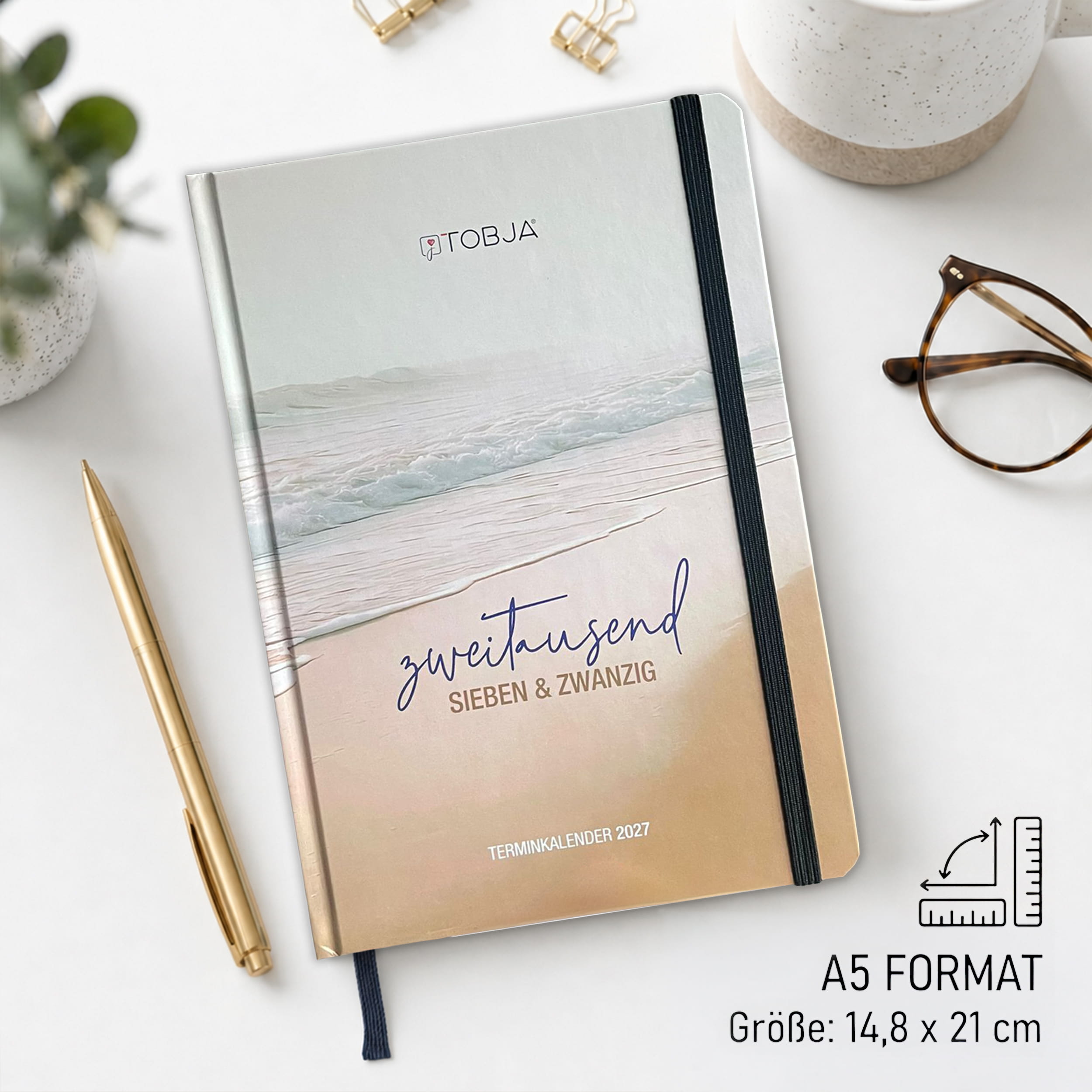 Buchkalender 2027 A5 Sunrise Halbstunden