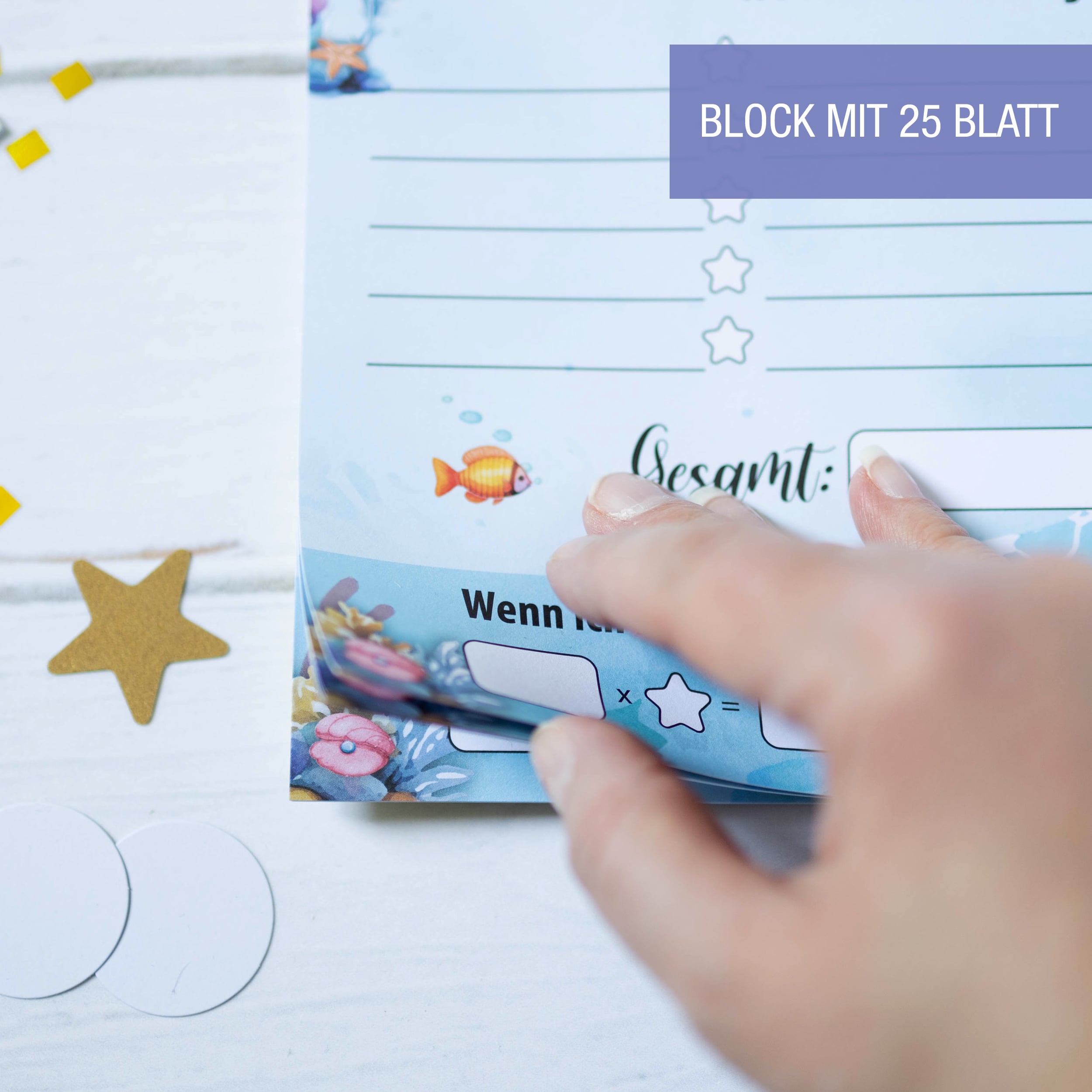 Belohnungstafel Kinder 25 Blatt Meerjungfrau