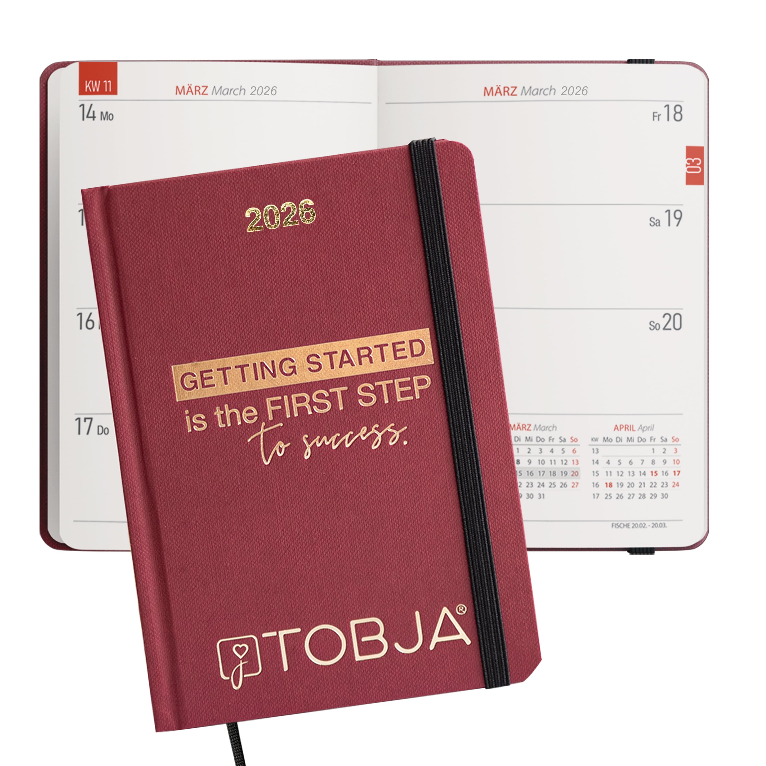A6 Taschenkalender 2026 "Red success" Kalender