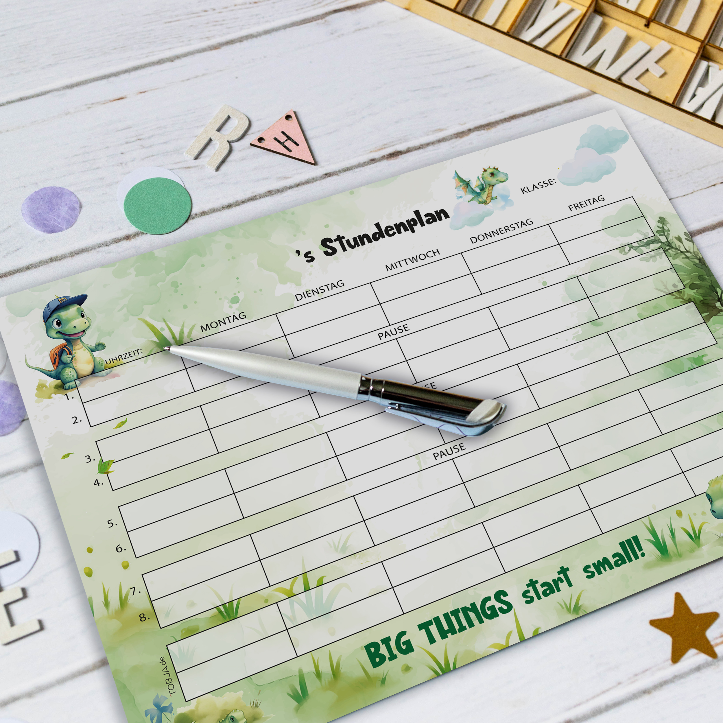 Stundenplan Block "Dino Drache" Stundenplan Block "Dino Drache"