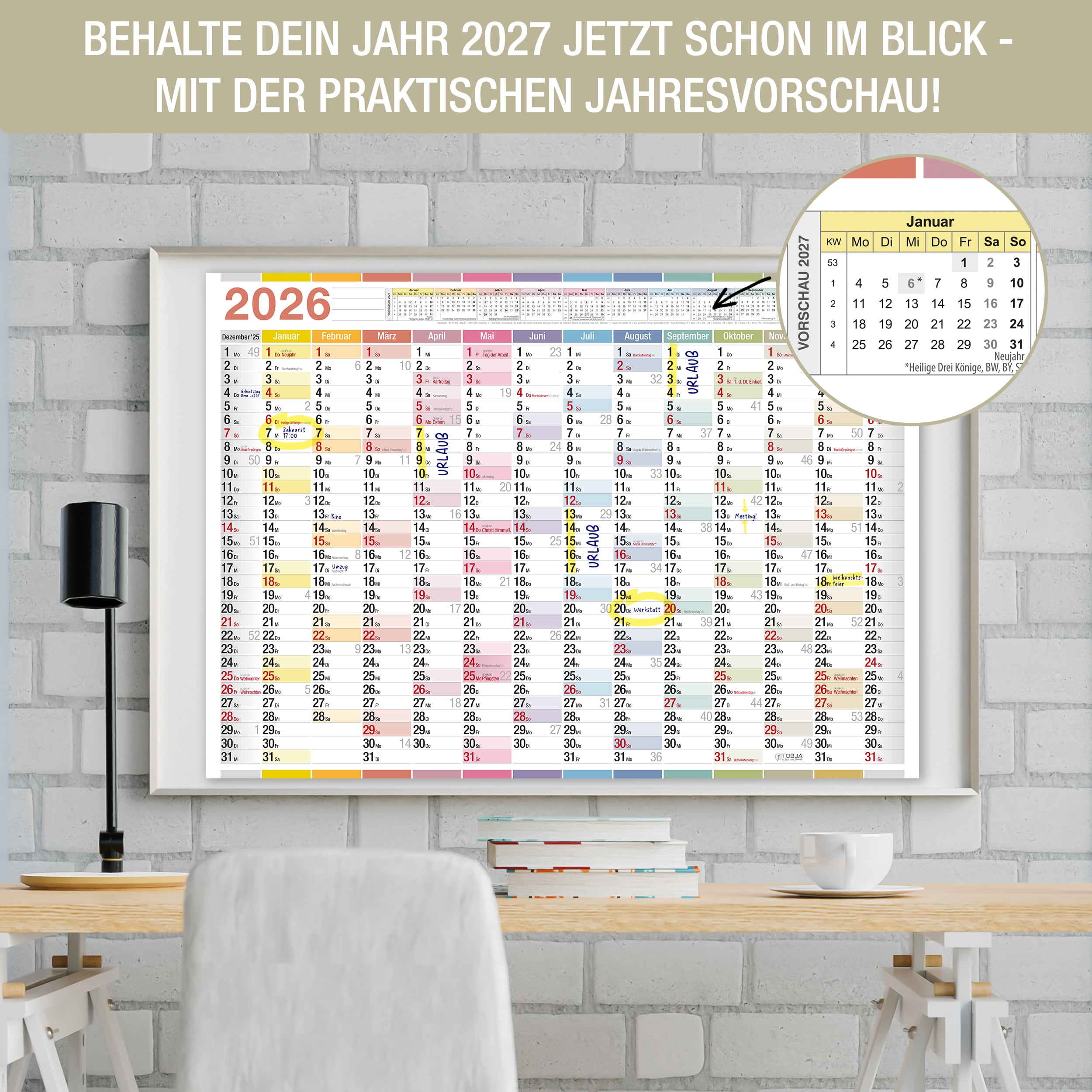 Wandkalender A1 2026 "bunt" Wandkalender A1 2026 "bunt"