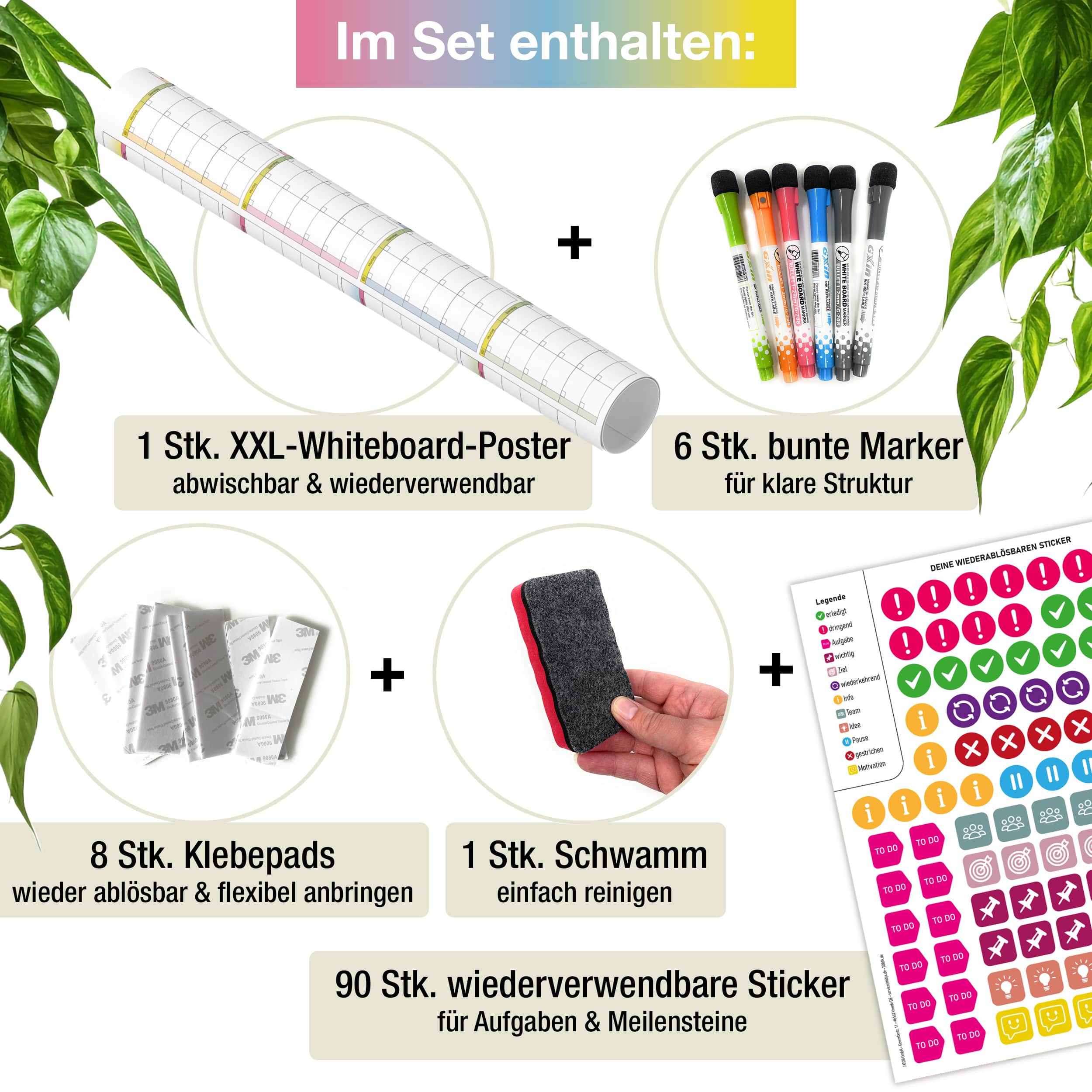 PlanMaster XL – XXL-Jahresplaner abwischbar | Whiteboard Kalender