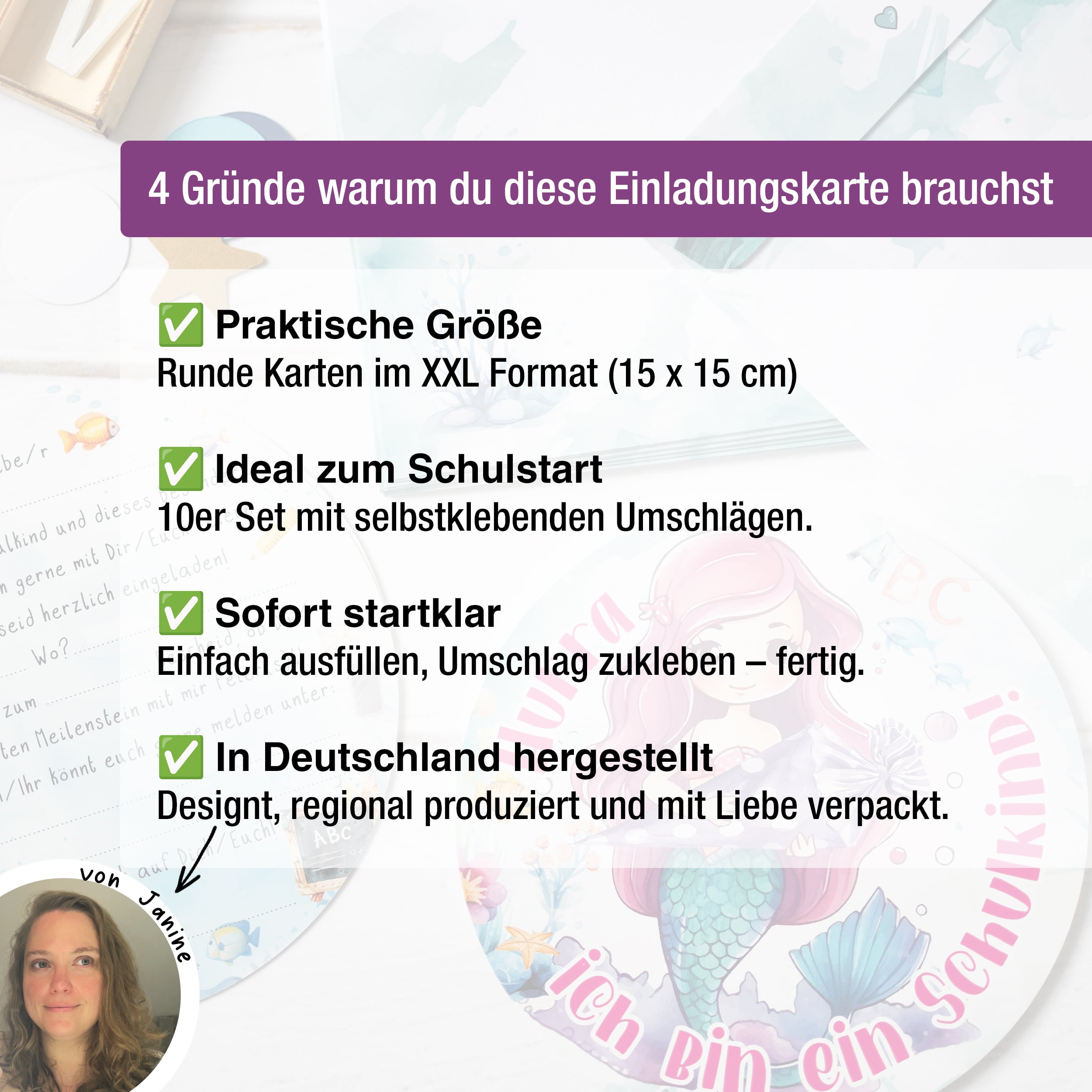 Einladungskarten Einschulung "Meerjungfrau" Einladungskarten Einschulung "Meerjungfrau"