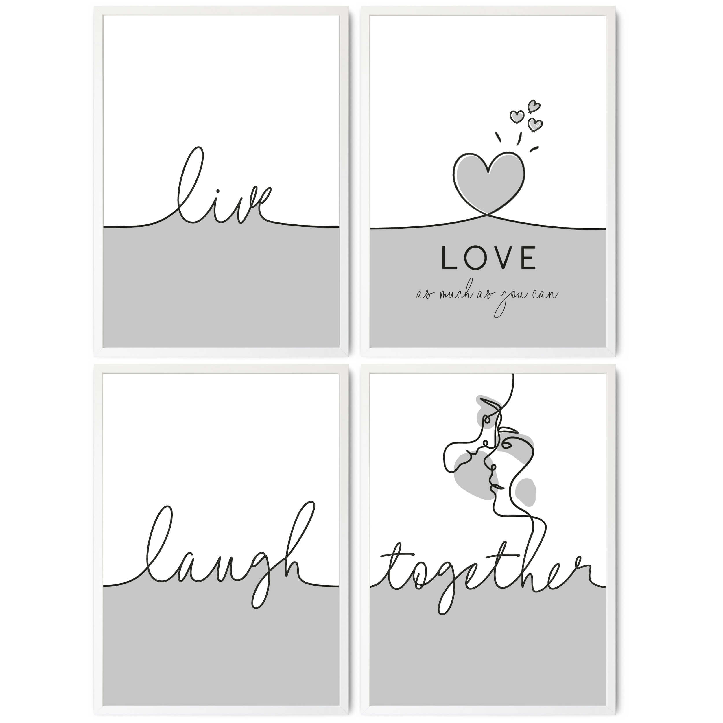 Feelings Poster Set "grau line" Feelings Poster Set "grau line"