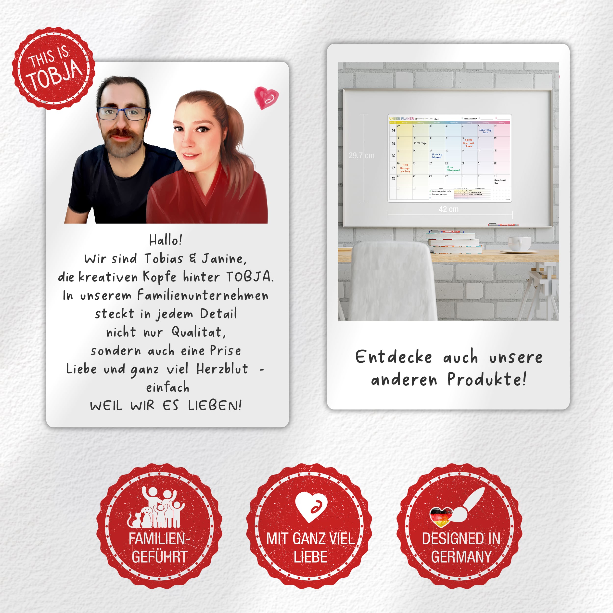 Wandkalender 2026 "Big Planer" [abwischbar] Kalender + 4 Stifte