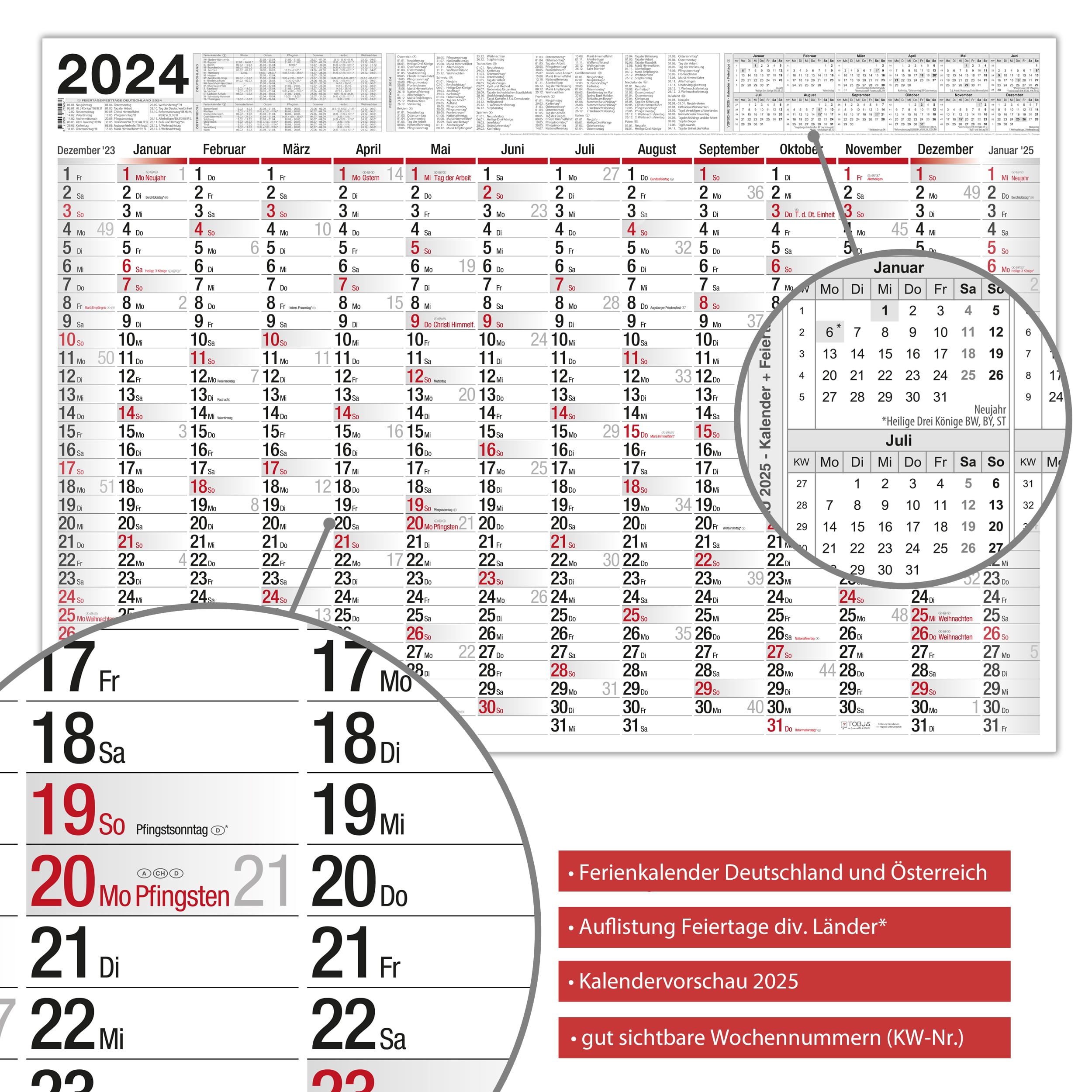 B1 Plakatkalender 2024 1 Stck. gerollt