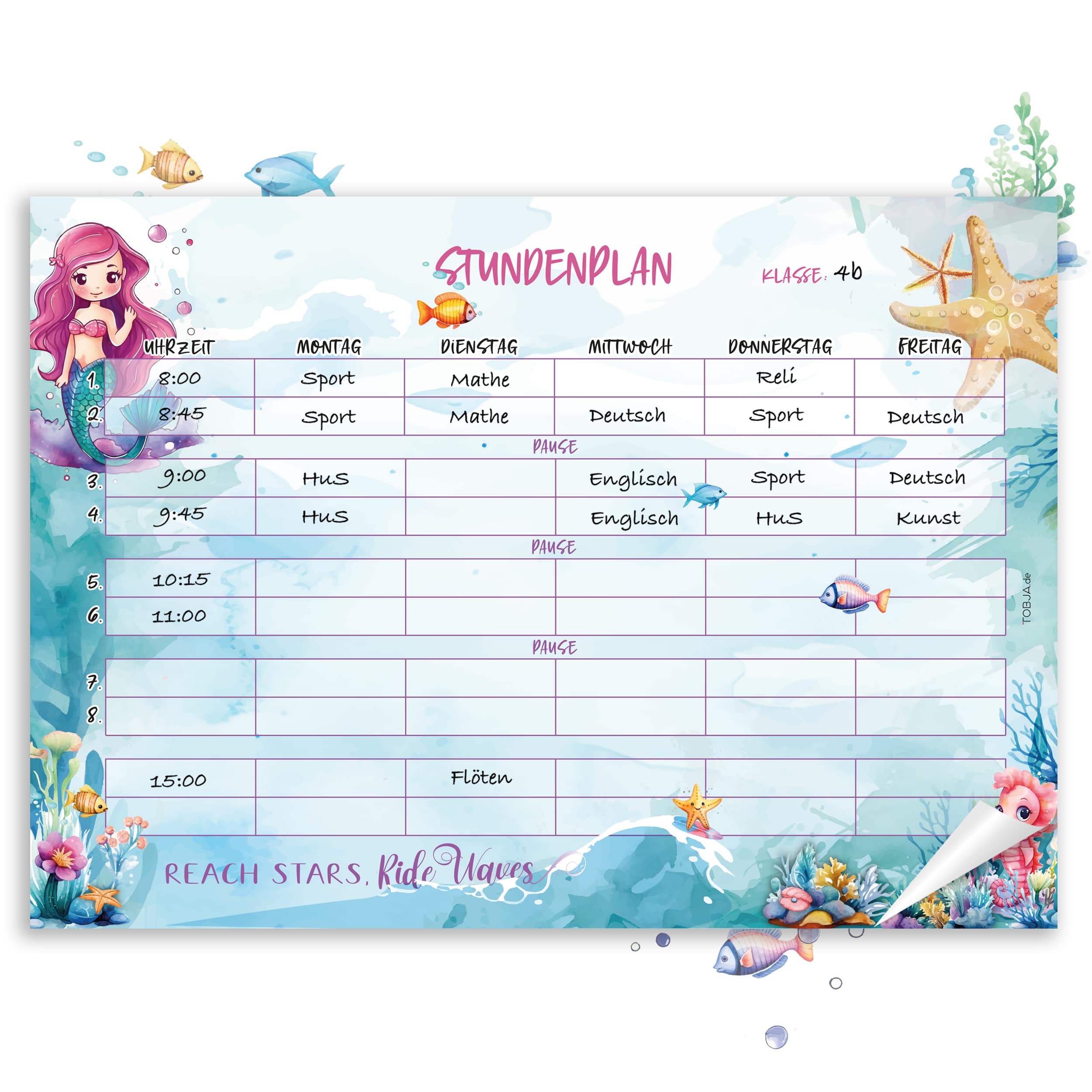 Stundenplan Block "Meerjungfrau"