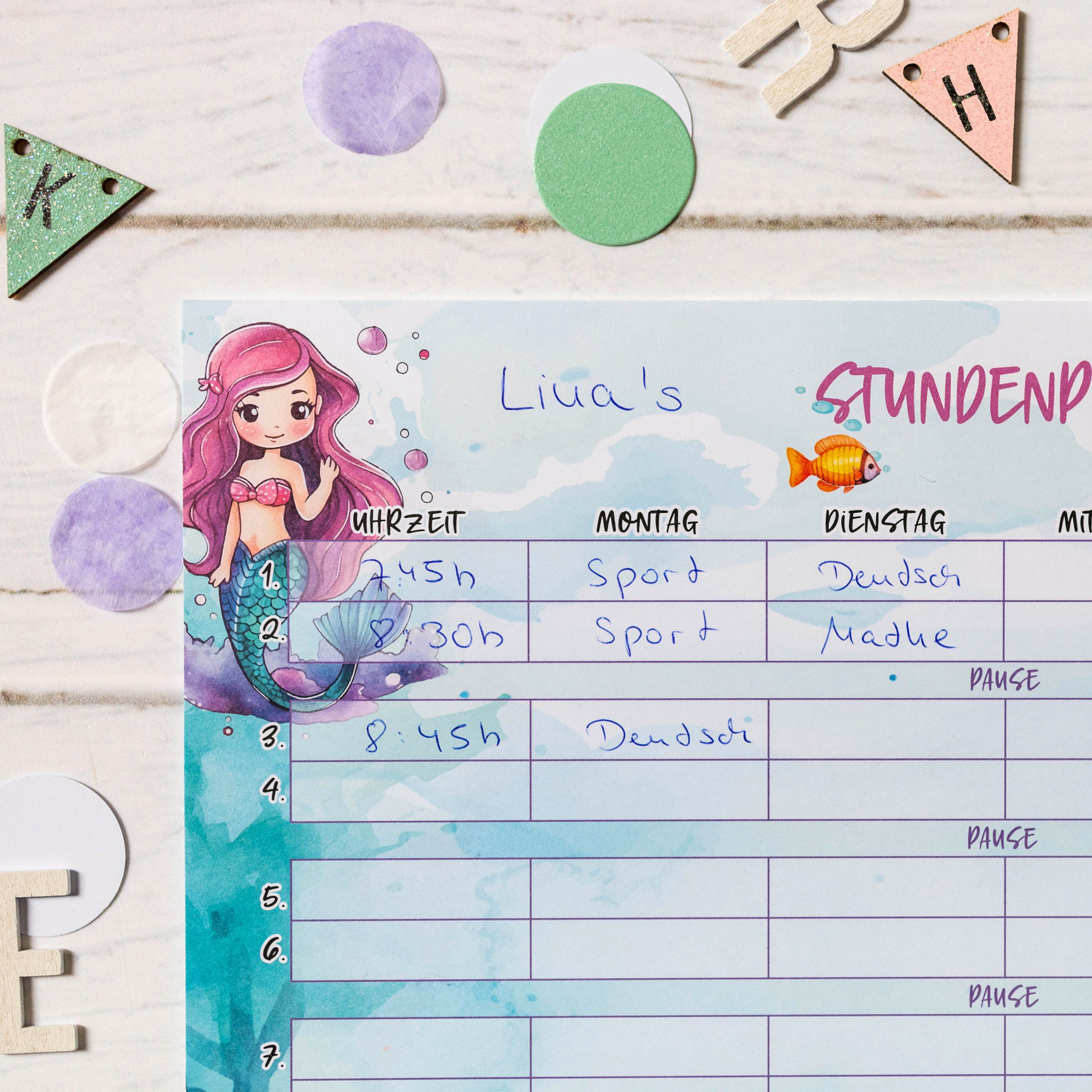 Stundenplan Block "Meerjungfrau" Stundenplan Block "Meerjungfrau"