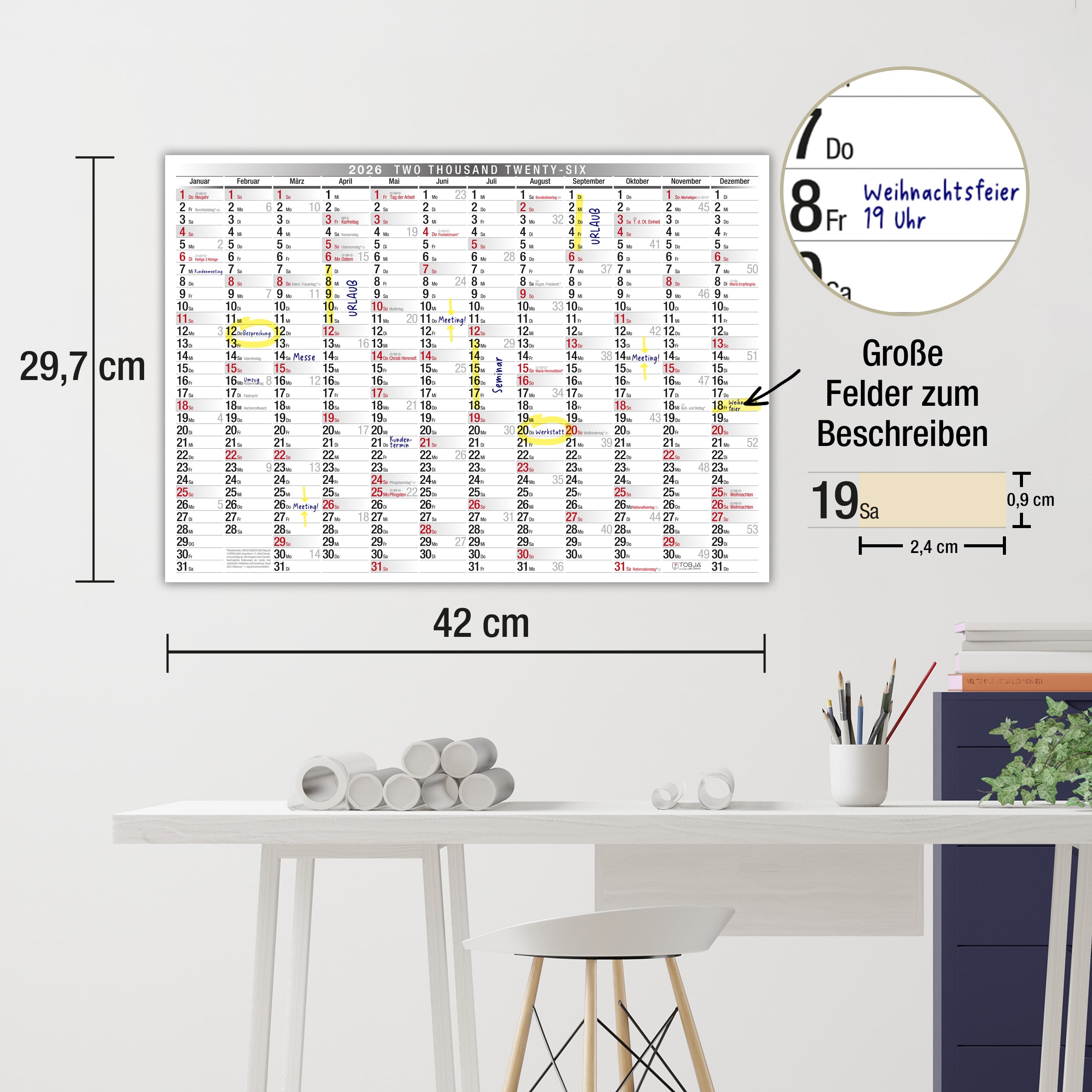 Wandkalender A3 2026 Wandkalender A3 2026