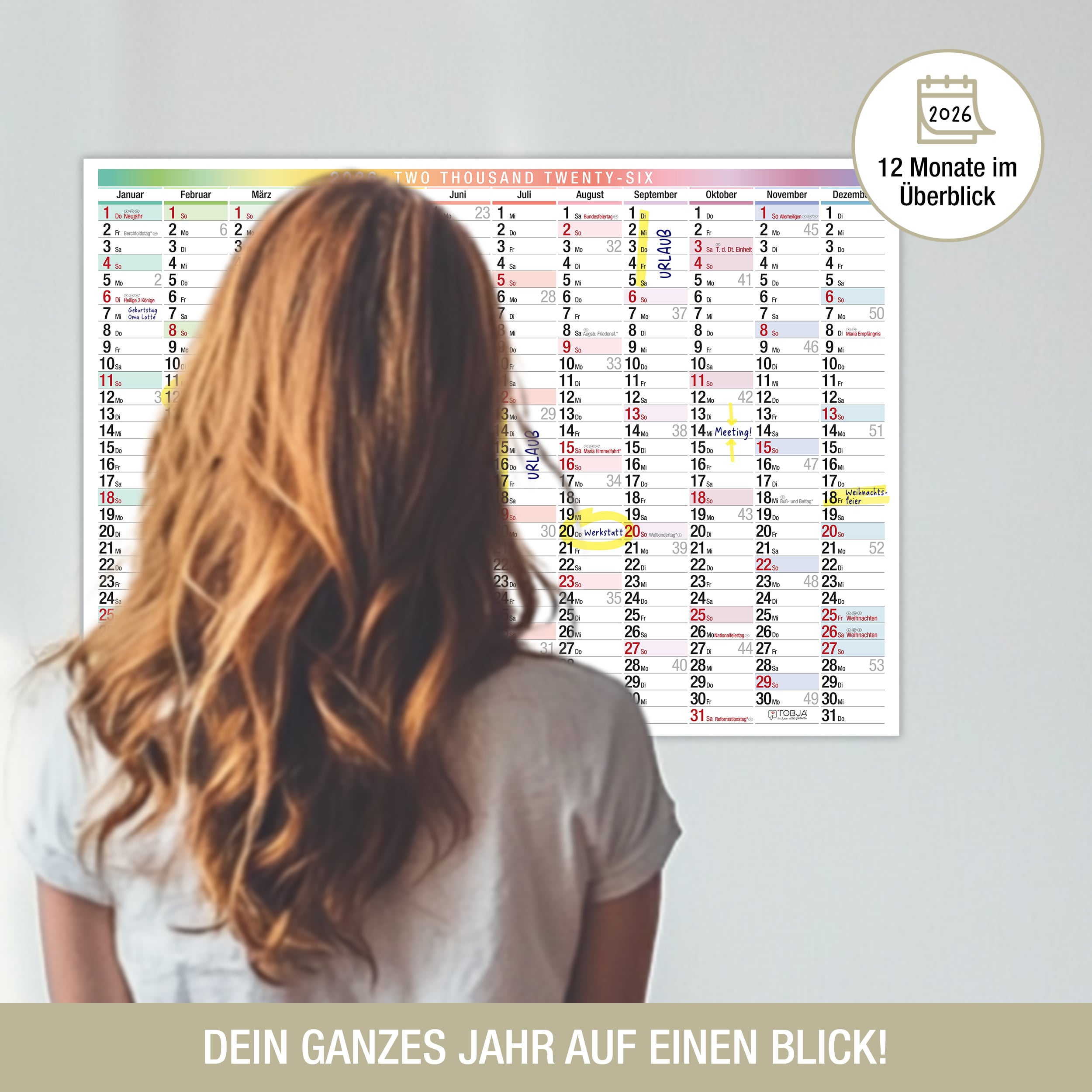 Wandkalender A3 2026 "bunt" Wandkalender A3 2026 "bunt"