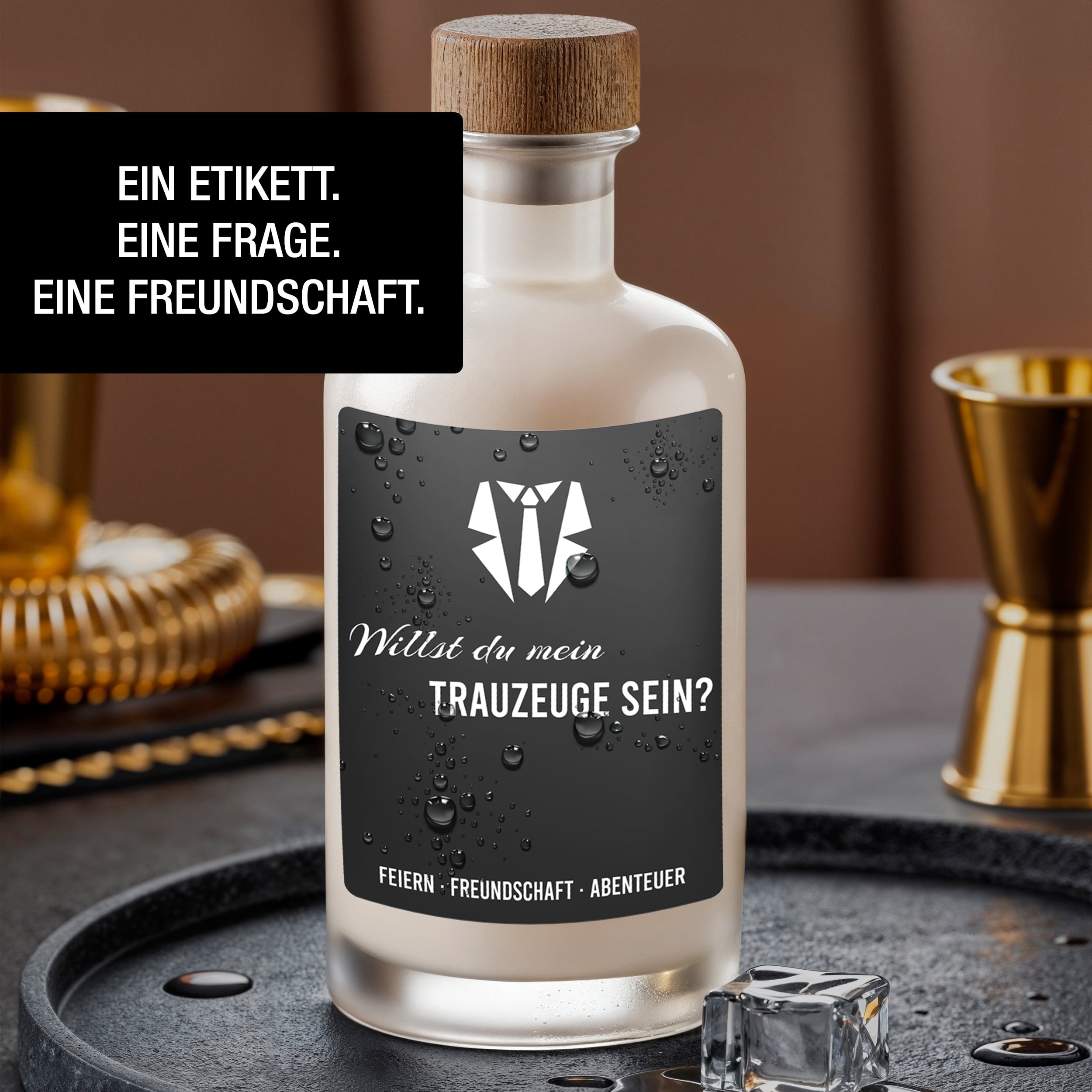 Trauzeuge Aufkleber Black