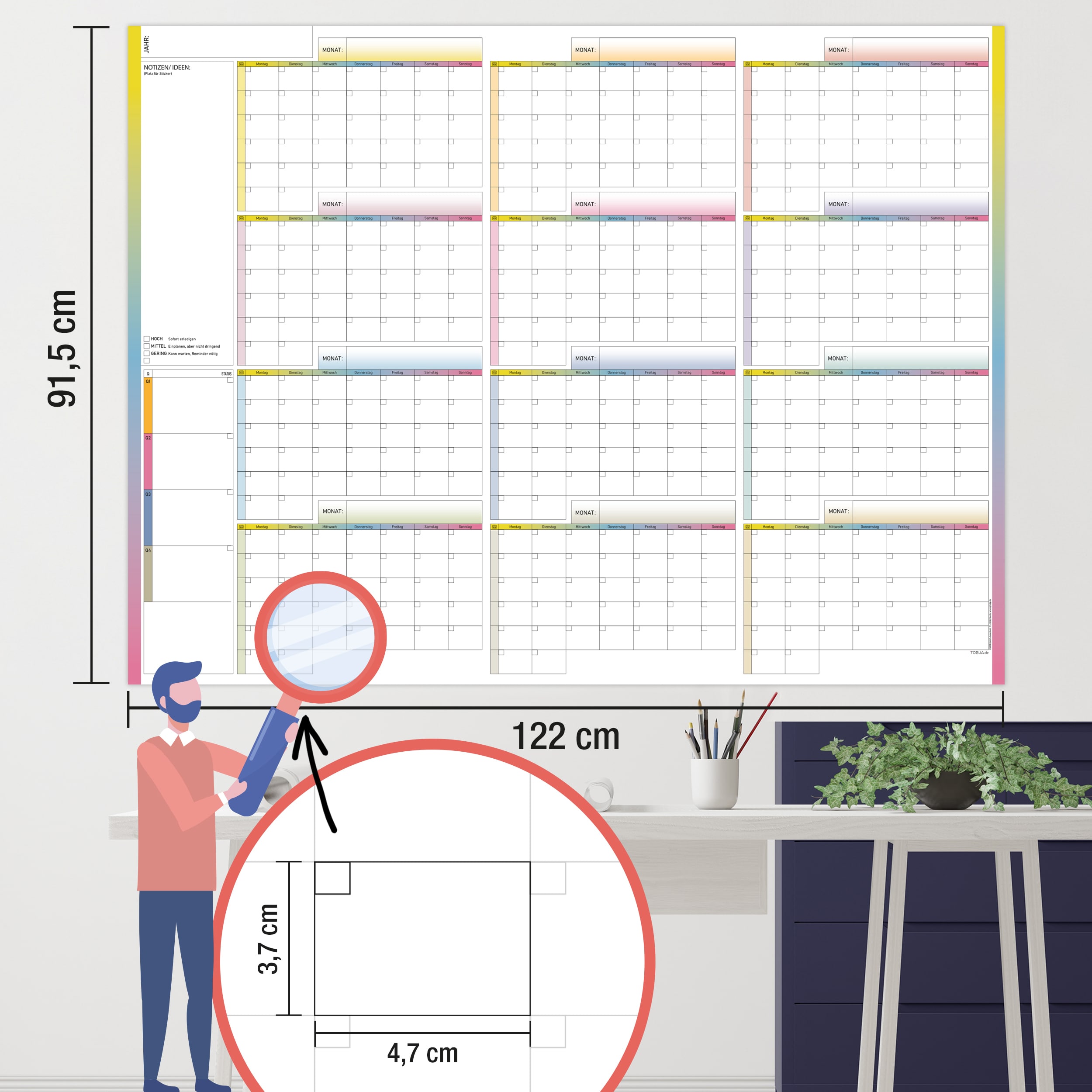 PlanMaster XL – XXL-Jahresplaner abwischbar | Whiteboard Kalender
