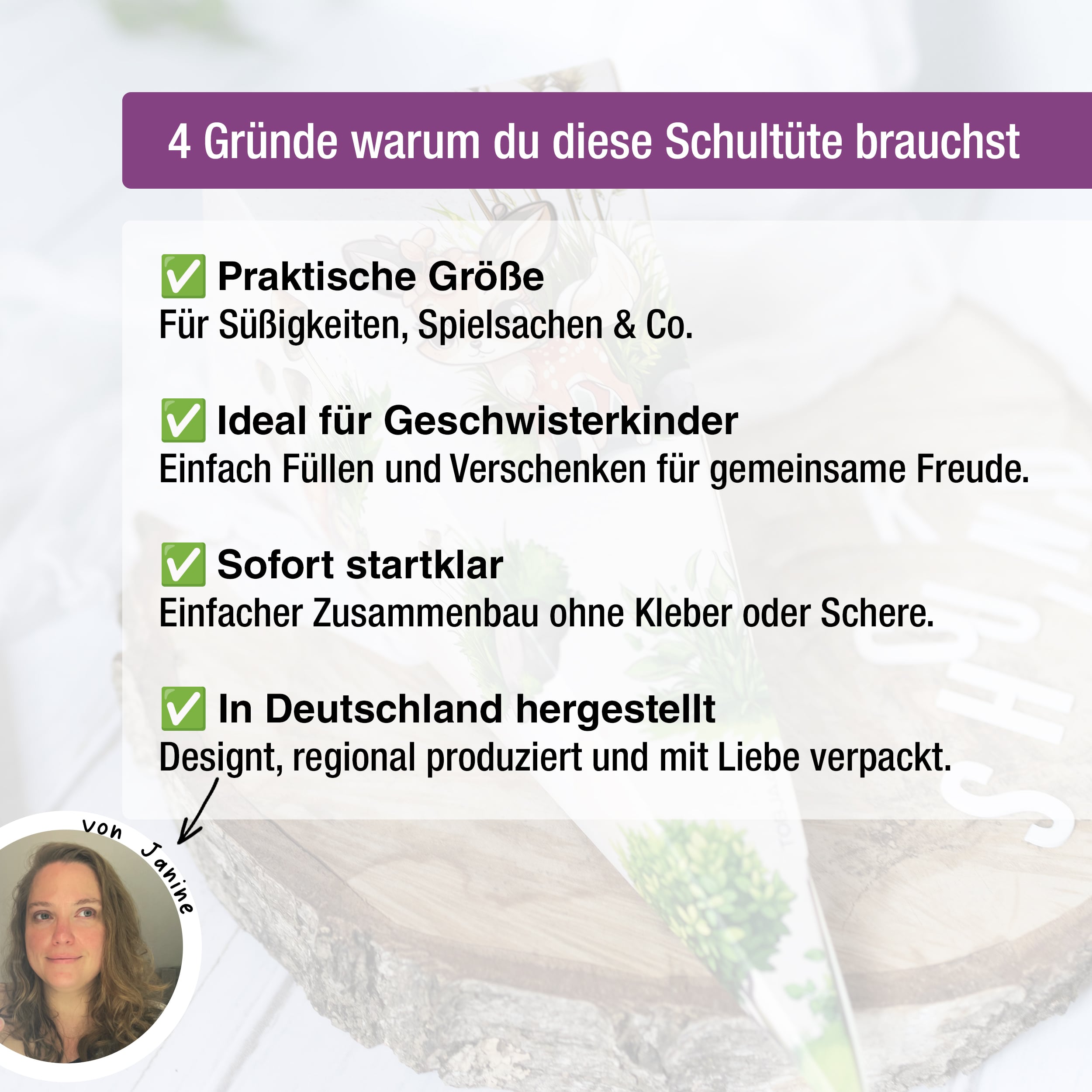 Geschwister-Schultüte Waldtiere