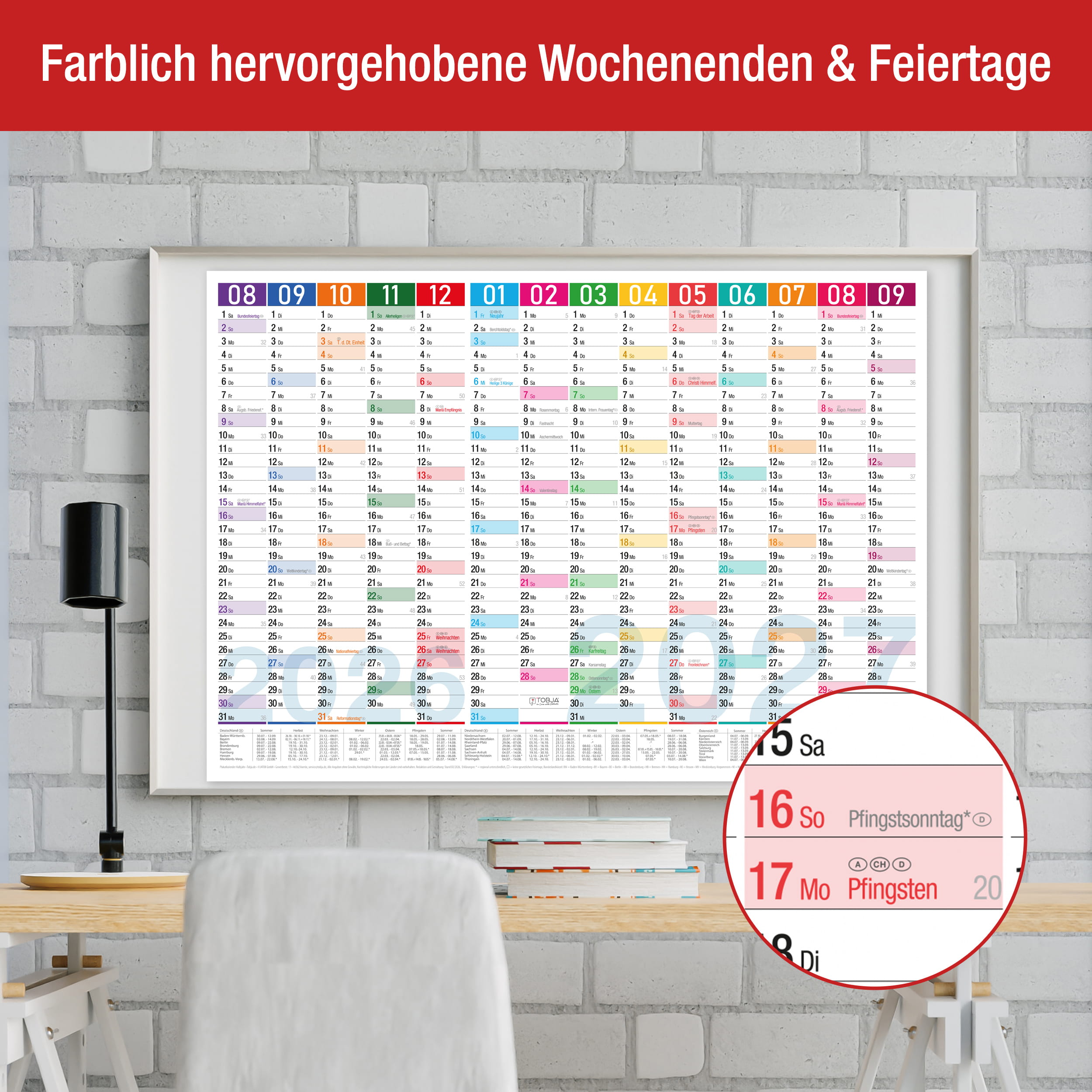 Schuljahreskalender A1 2026/2027 „Color Blocks"