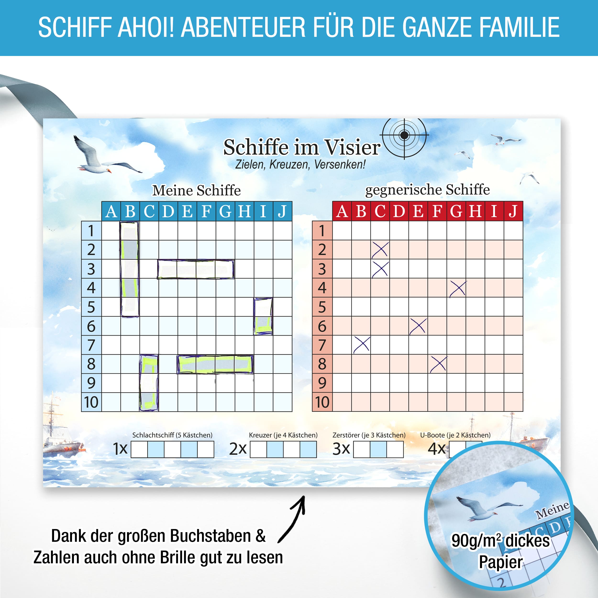 Schiffe versenken A4 Block Schiffe versenken A4 Block