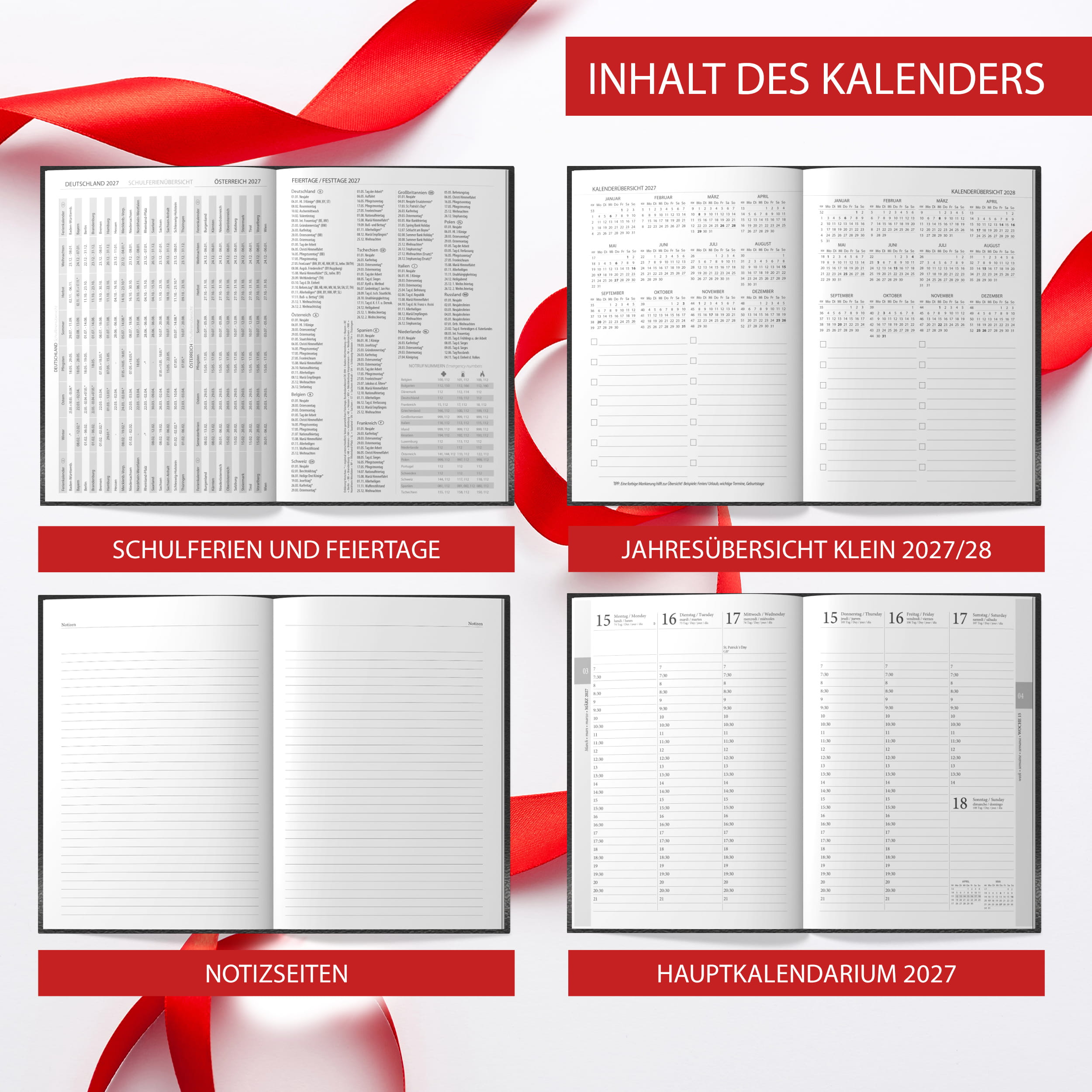 Buchkalender 2027 OptiPlaner Noir schwarz