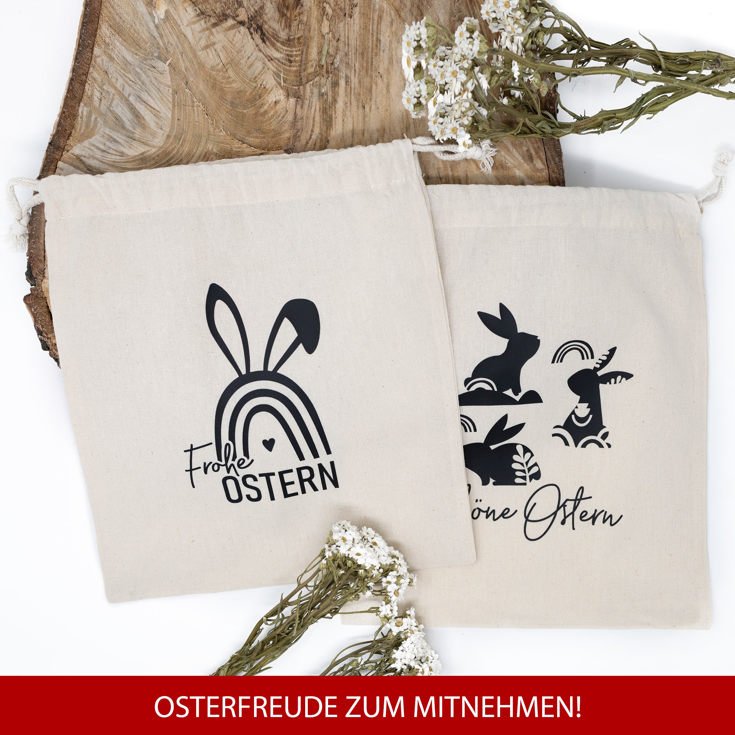 Ostern 2 Zuzieh Baumwollbeutel Set01