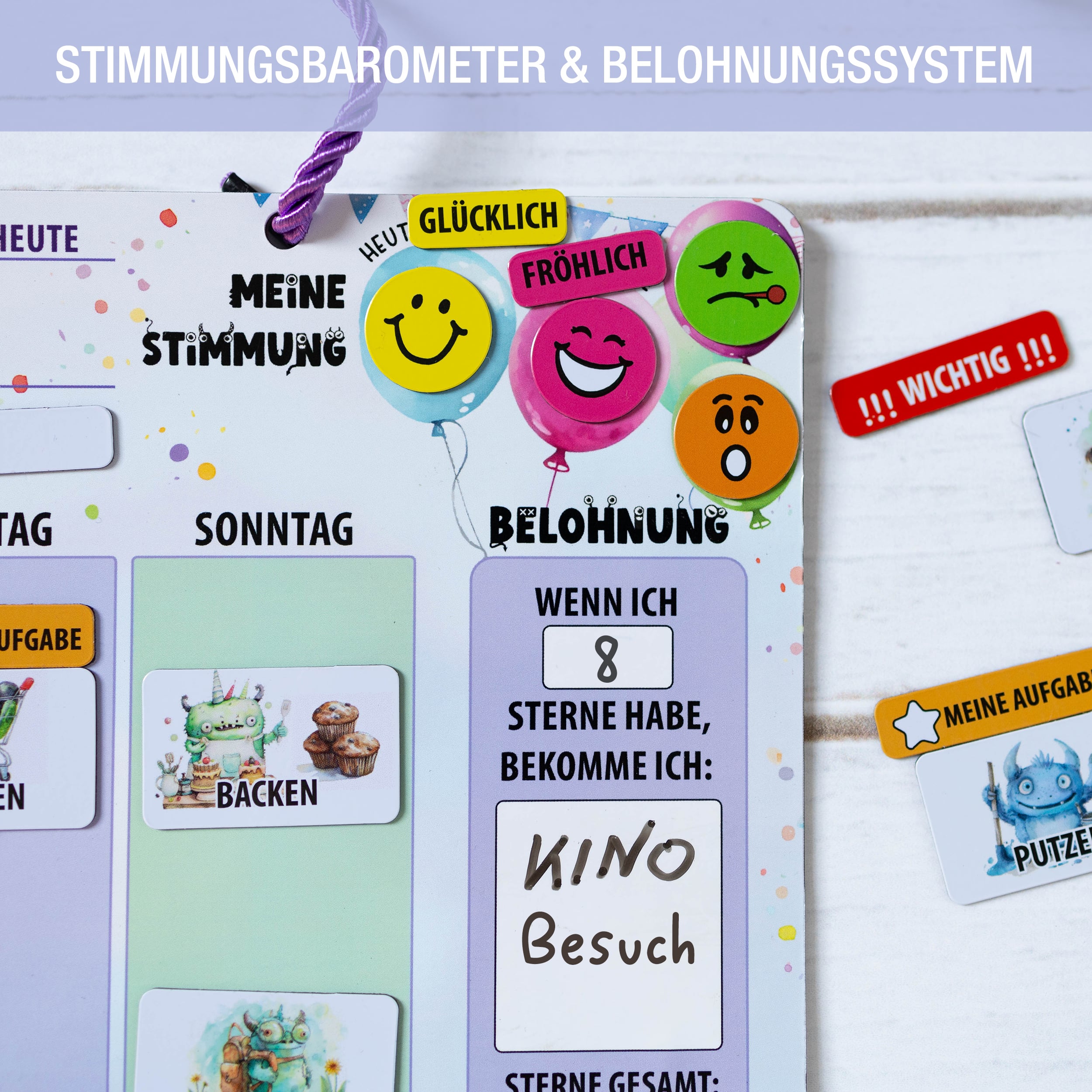 Wochenplaner Kinder inkl Magnete & Stift