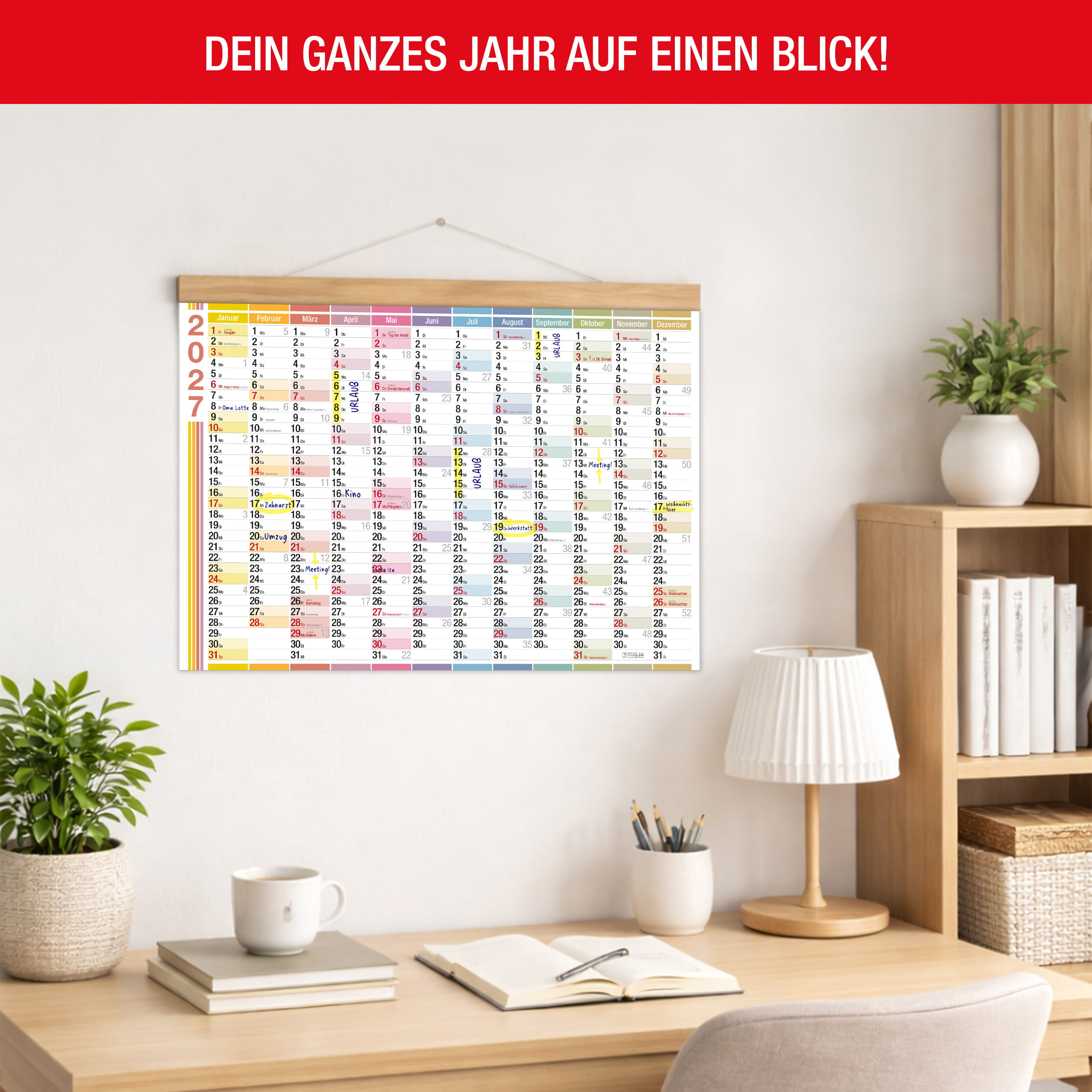 Wandkalender 2027 A3 Color Line
