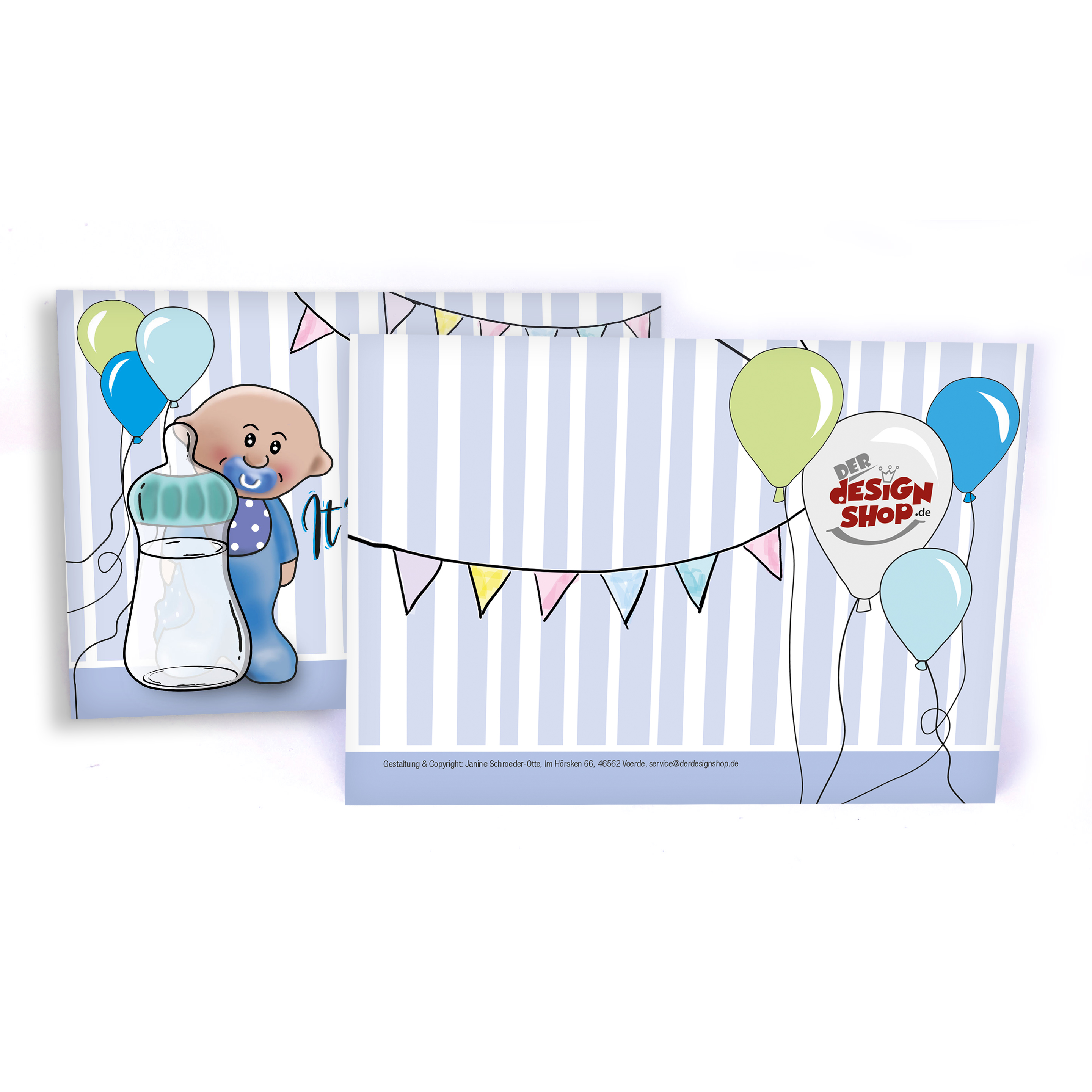 Glückwunschkarte zur Geburt eines Jungen "Boy"