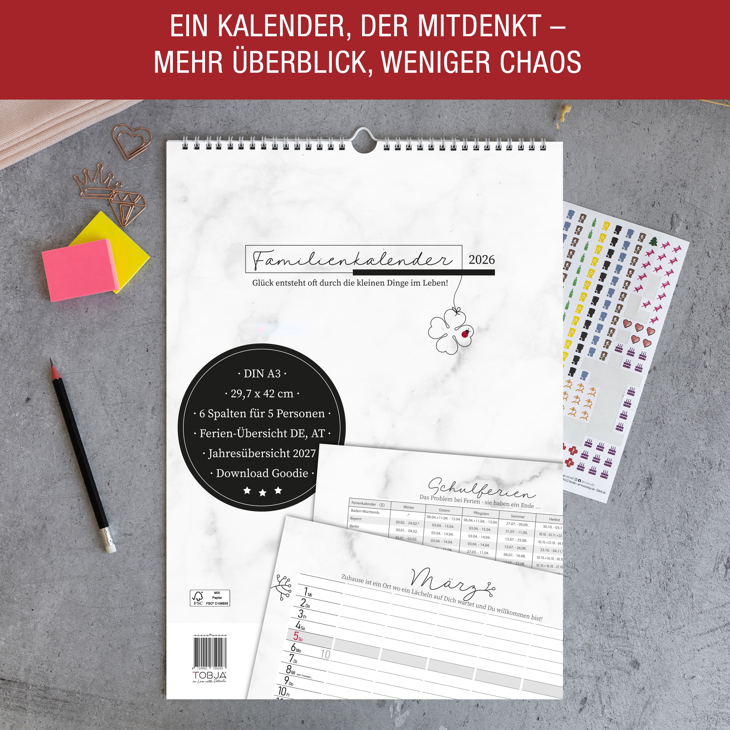 Familienkalender 2026 "Marmor Line" Familienkalender 2026 "Marmor Line"