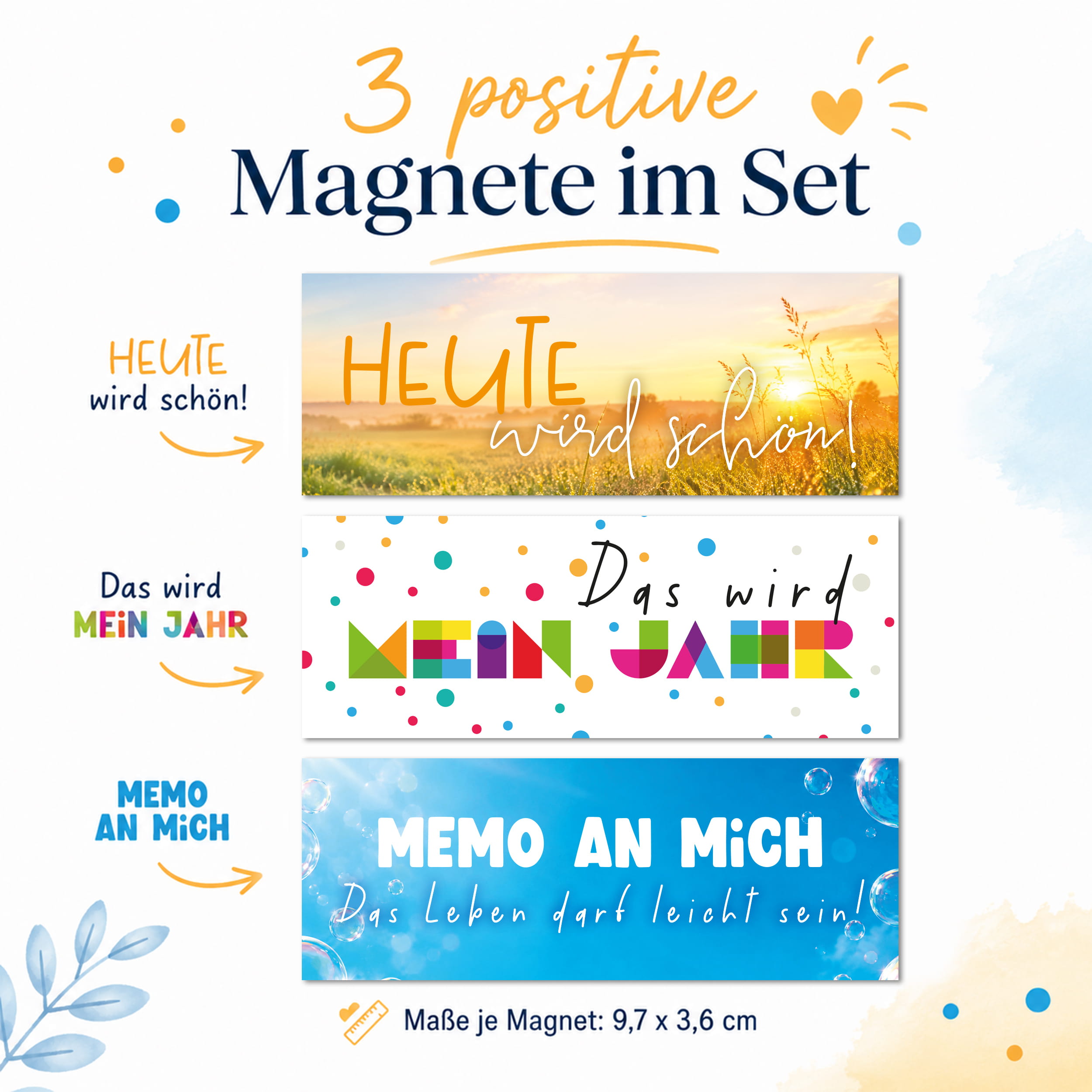 Magnet-System – Magnetset Gute Laune (3 mag. Deko-Streifen für Tischkalender) 