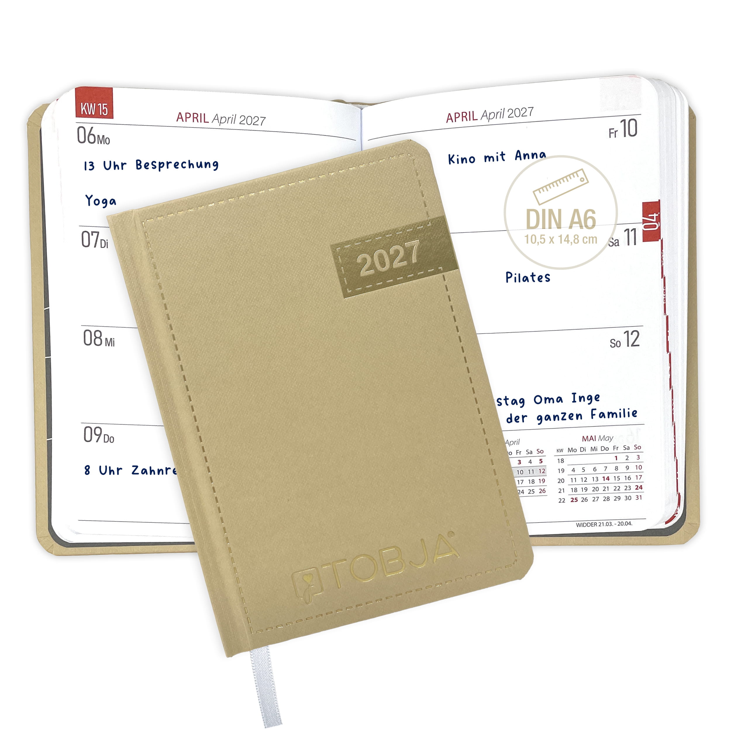 Taschenkalender 2027 A6 Denim Beige