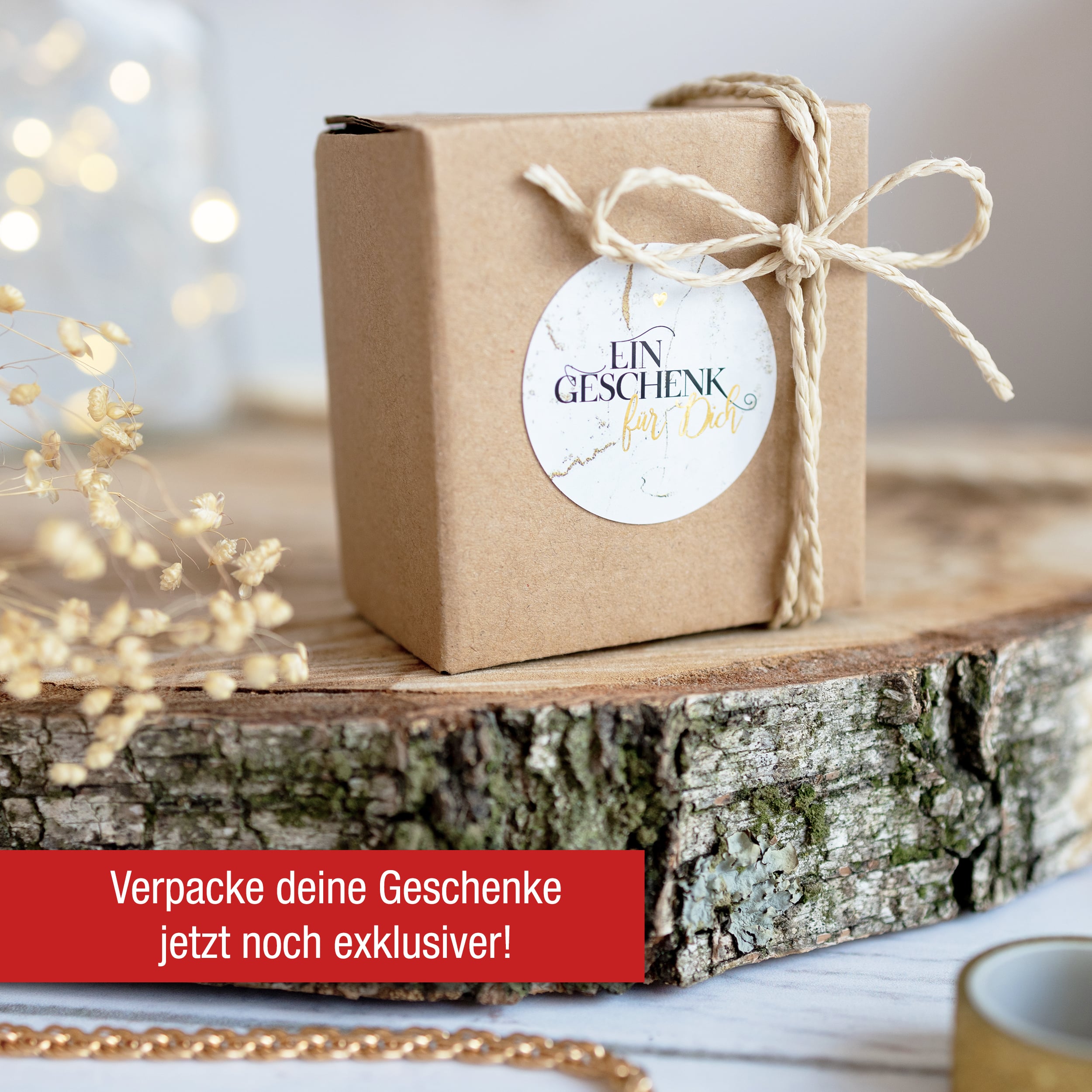 "Ein Geschenk für Dich" Aufkleber Gold "Ein Geschenk für Dich" Aufkleber Gold