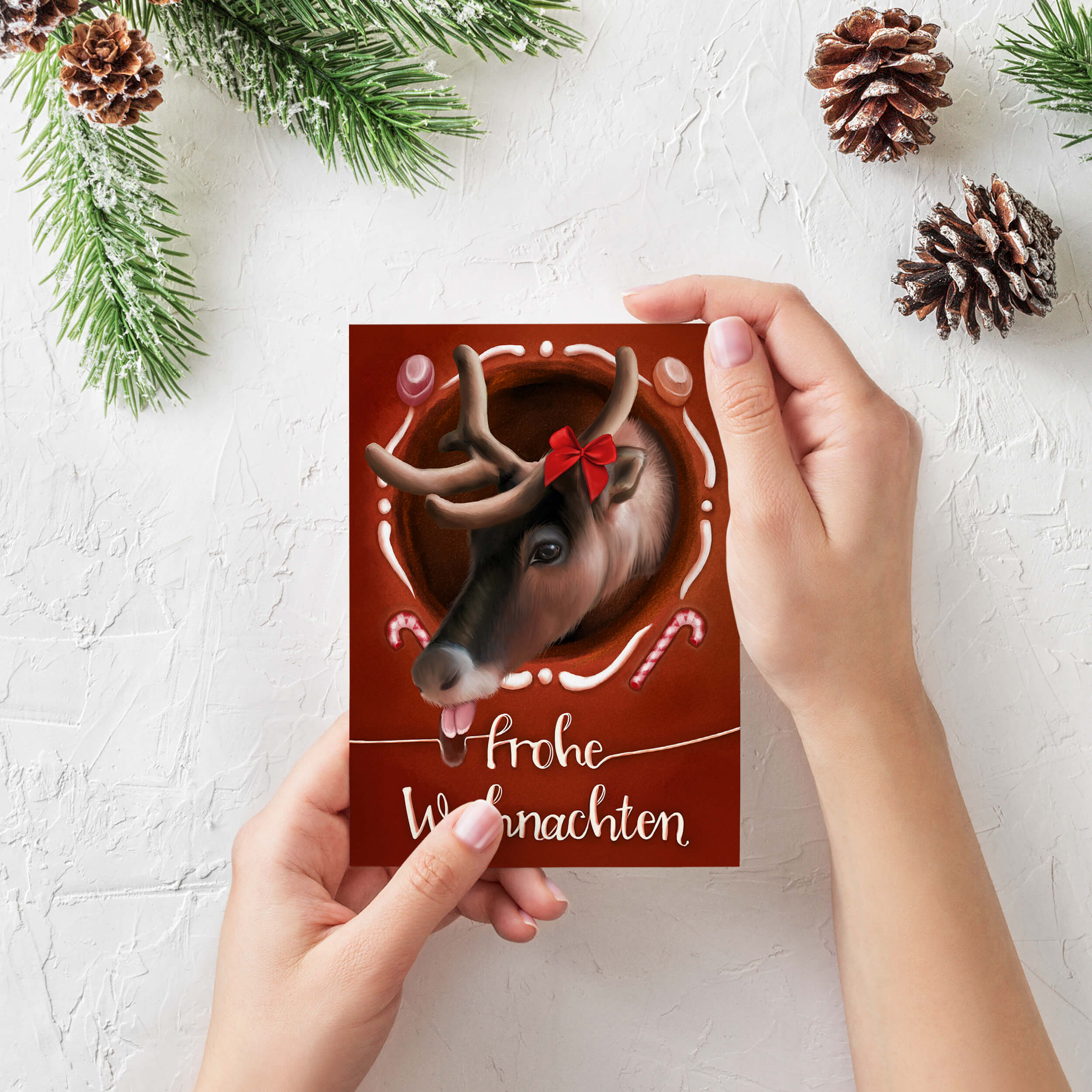 Weihnachtskarten "Tiere im Lebkuchenhaus"
