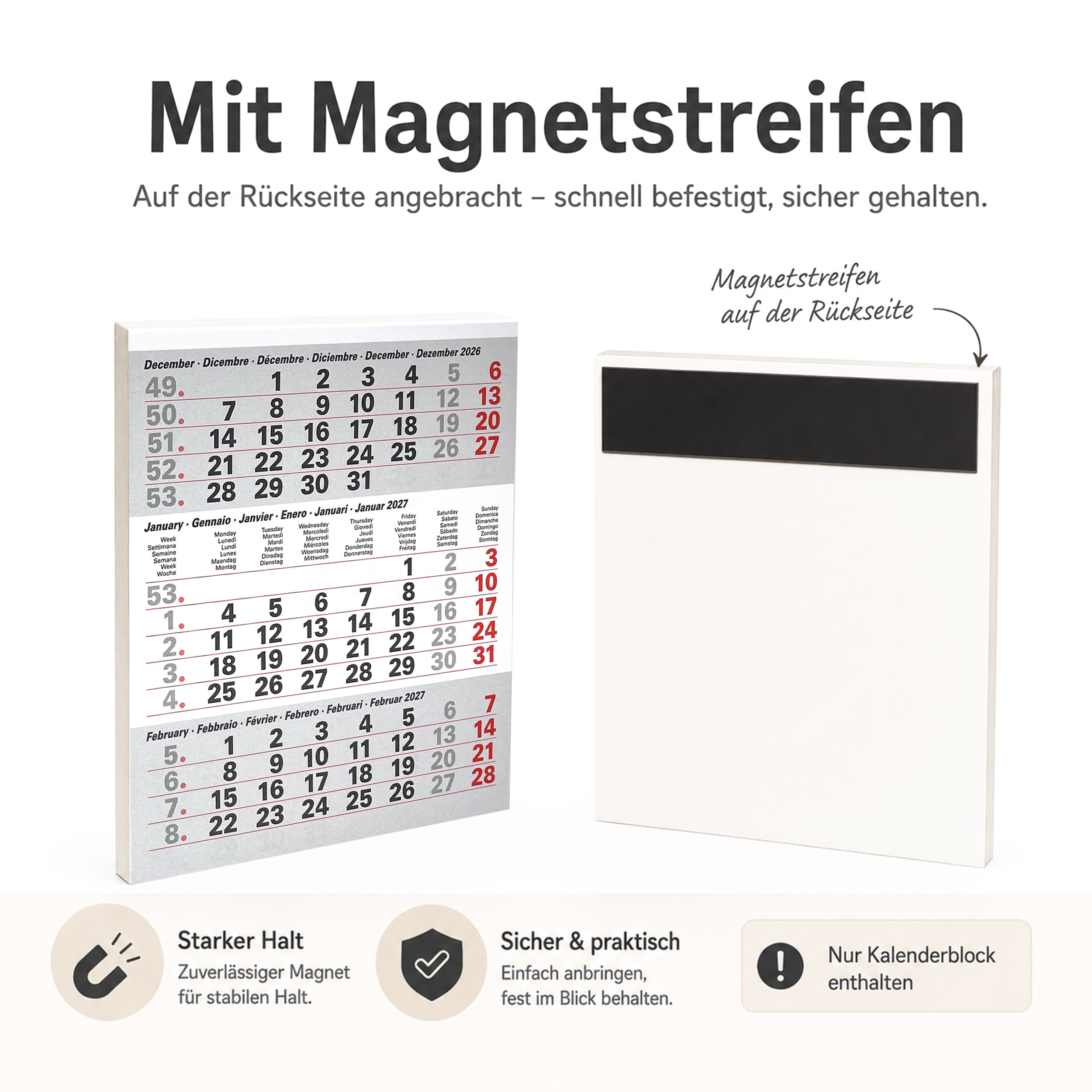 Magnet-System Titan – Ersatz-Kalendarium 2027 (magnetisch)