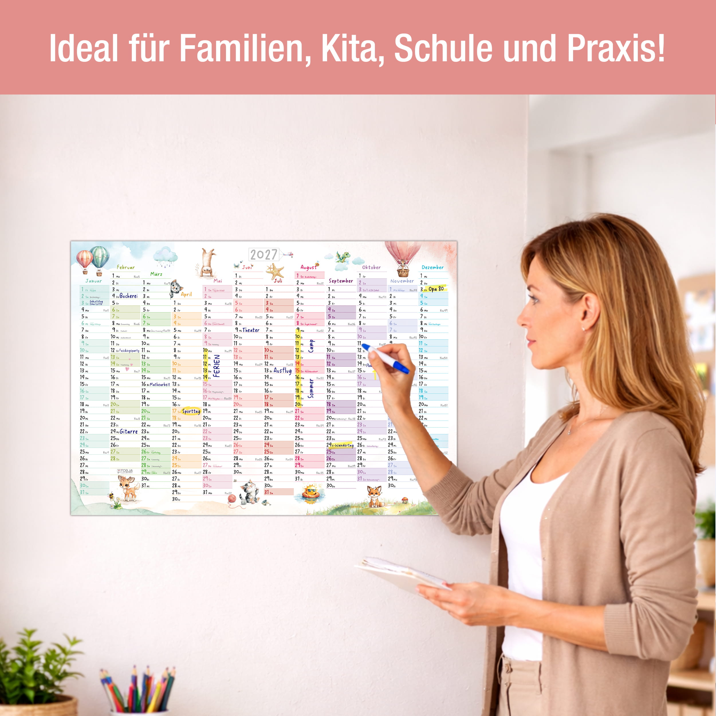 Wandkalender 2027 A2 Tierwelt