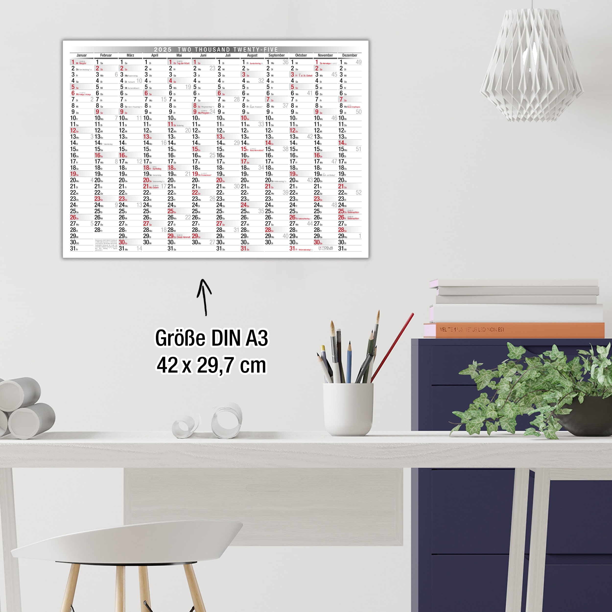 Wandkalender A3 2025 Wandkalender A3 2025