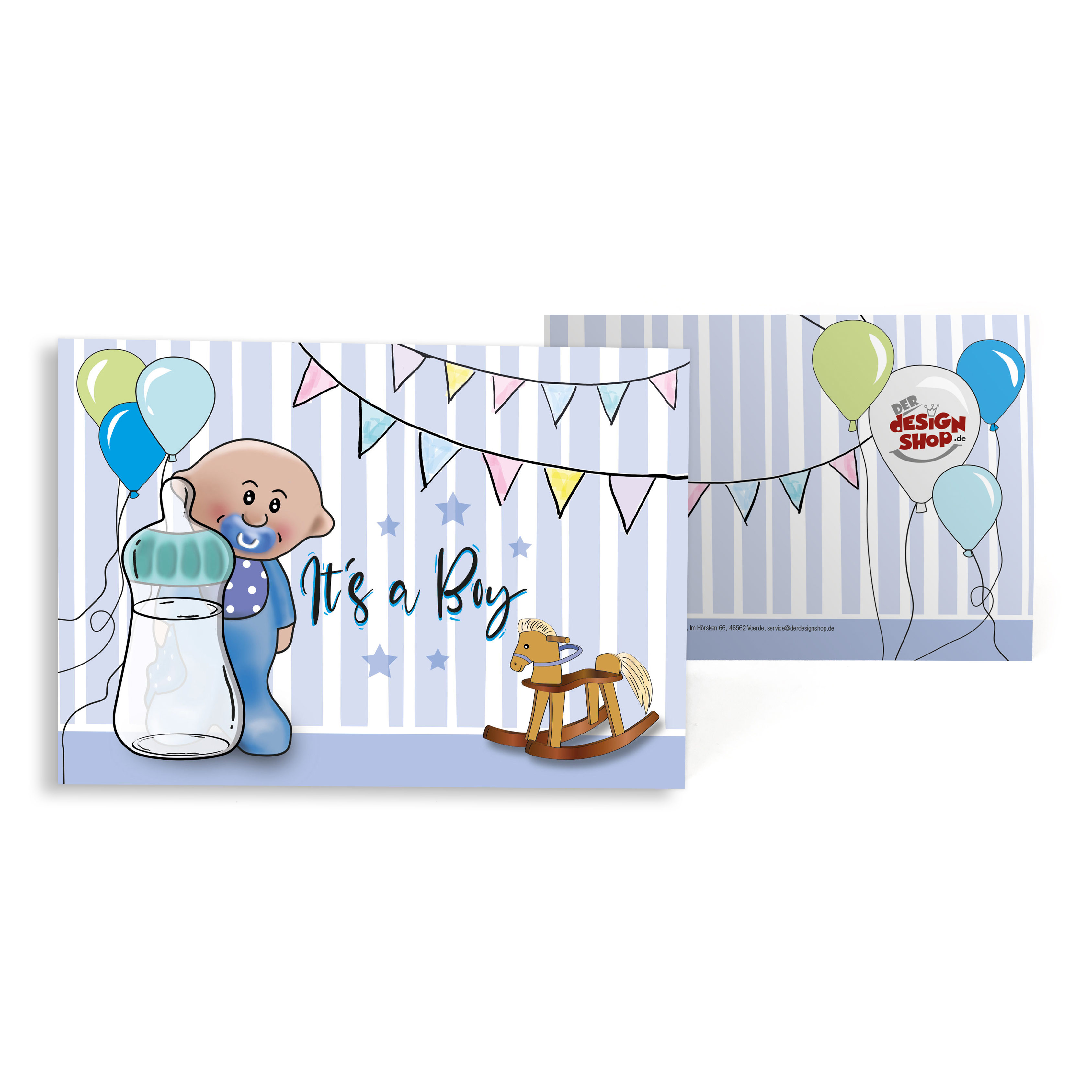 Glückwunschkarte zur Geburt eines Jungen "Boy"