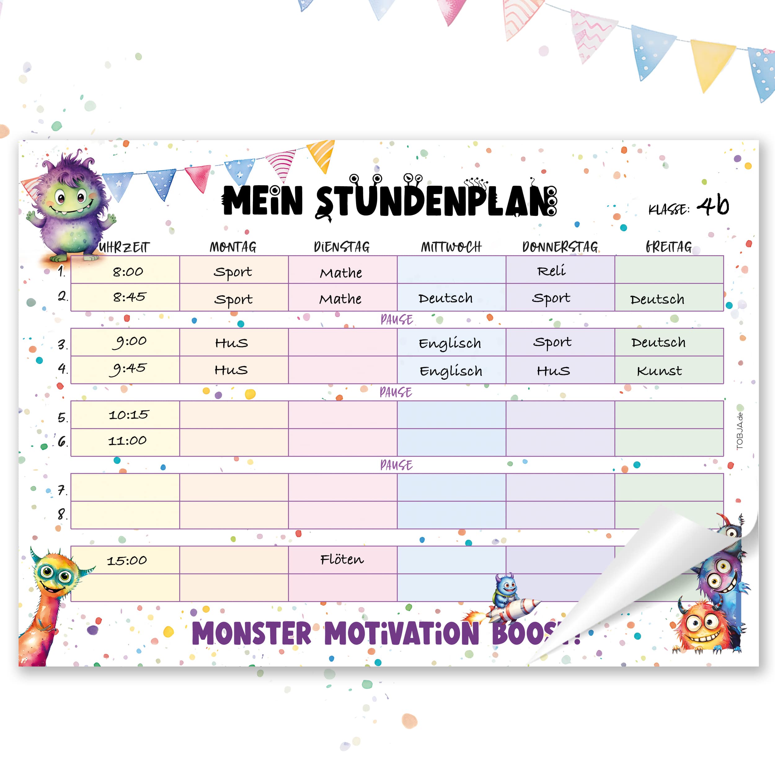 Stundenplan Block "Monster"