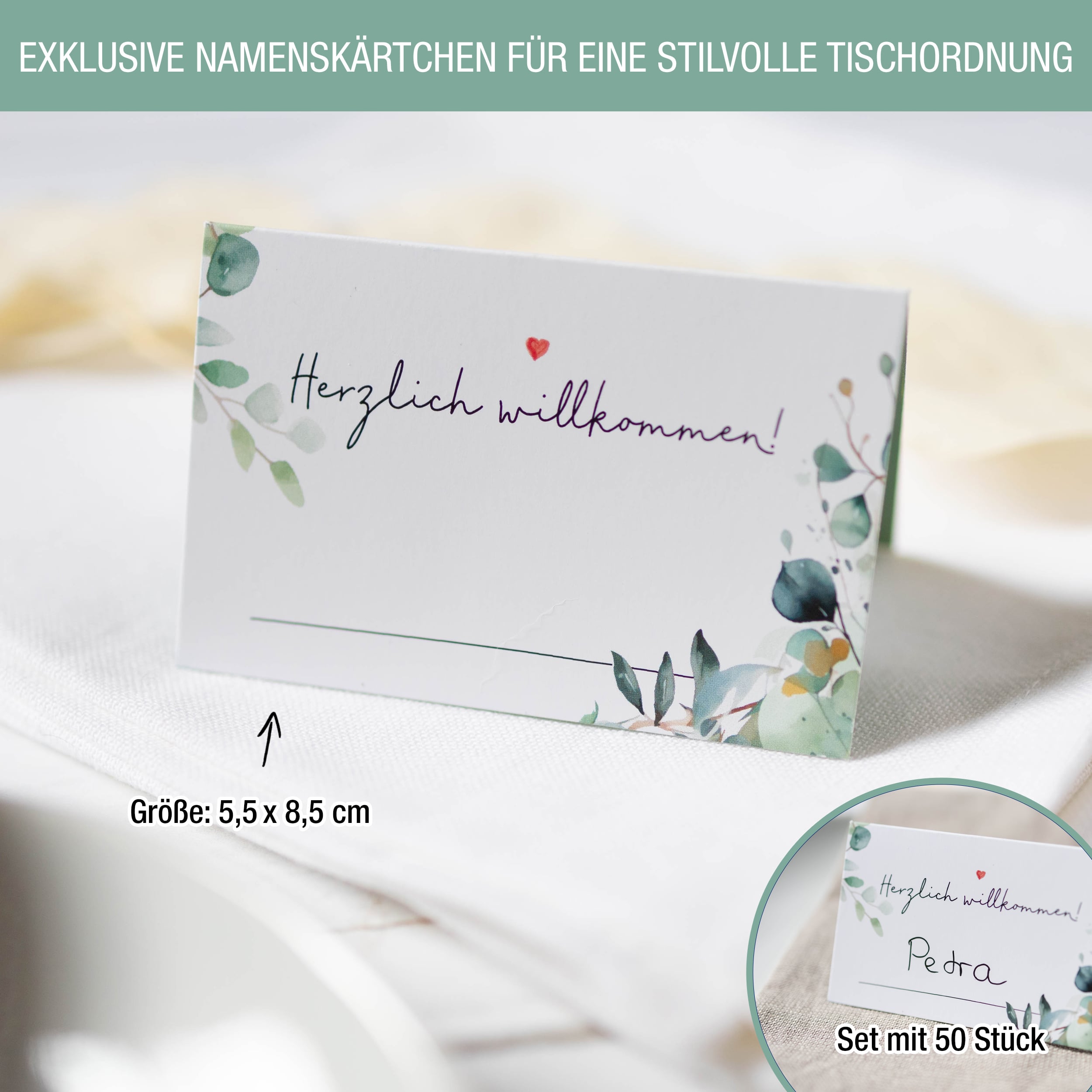 Tischkarten Hochzeit "Eukalyptus" Tischkarten Hochzeit "Eukalyptus"