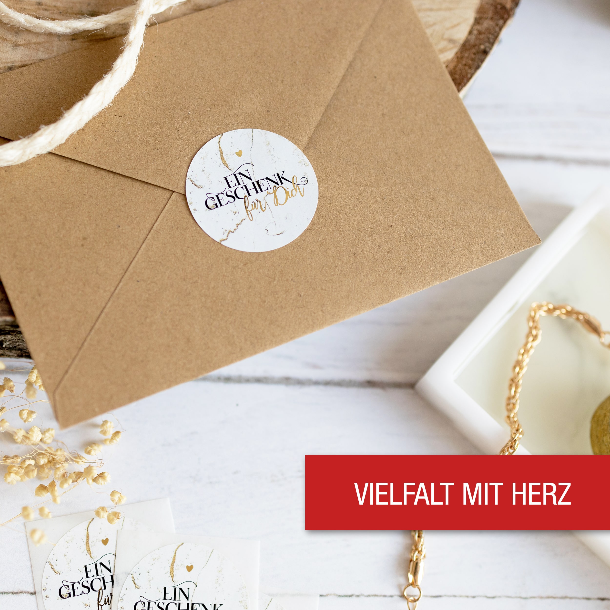 "Ein Geschenk für Dich" Aufkleber Gold "Ein Geschenk für Dich" Aufkleber Gold