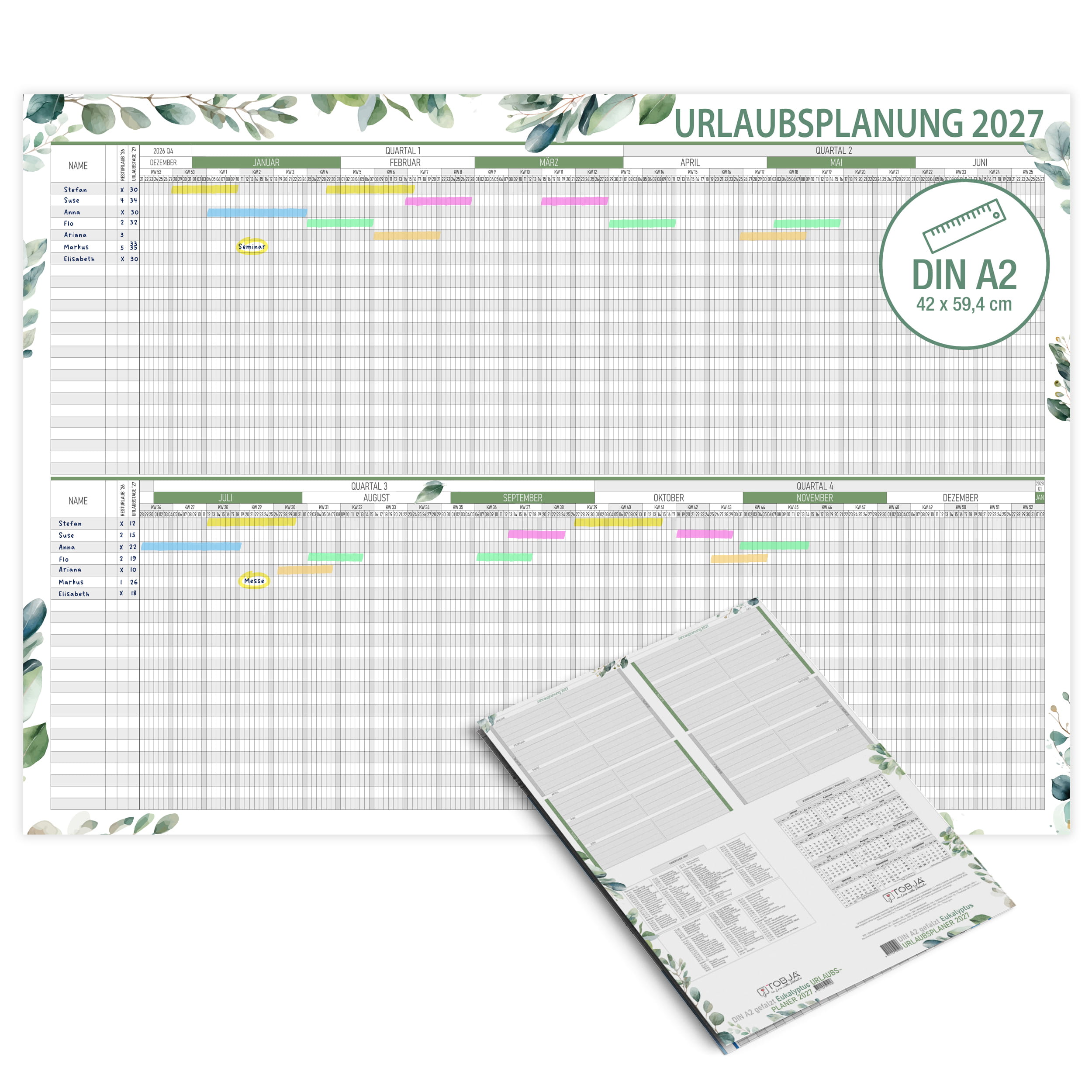 Urlaubsplaner 2027 Eukalyptus A2 25 Mitarbeiter urlaubsplaner-2027-eukalyptus-a2-25-mitarbeiter