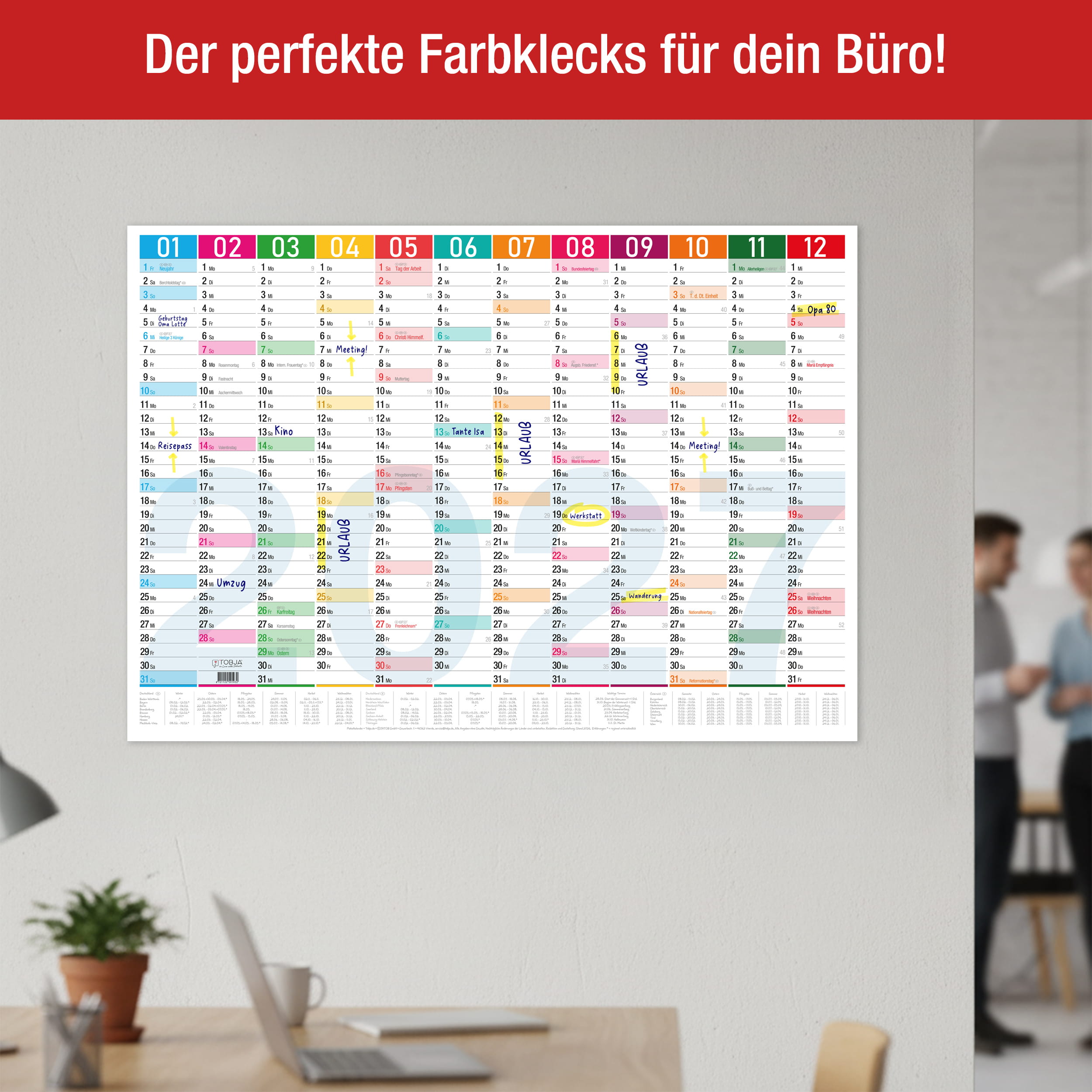 Wandkalender 2027 A1 Color Blocks