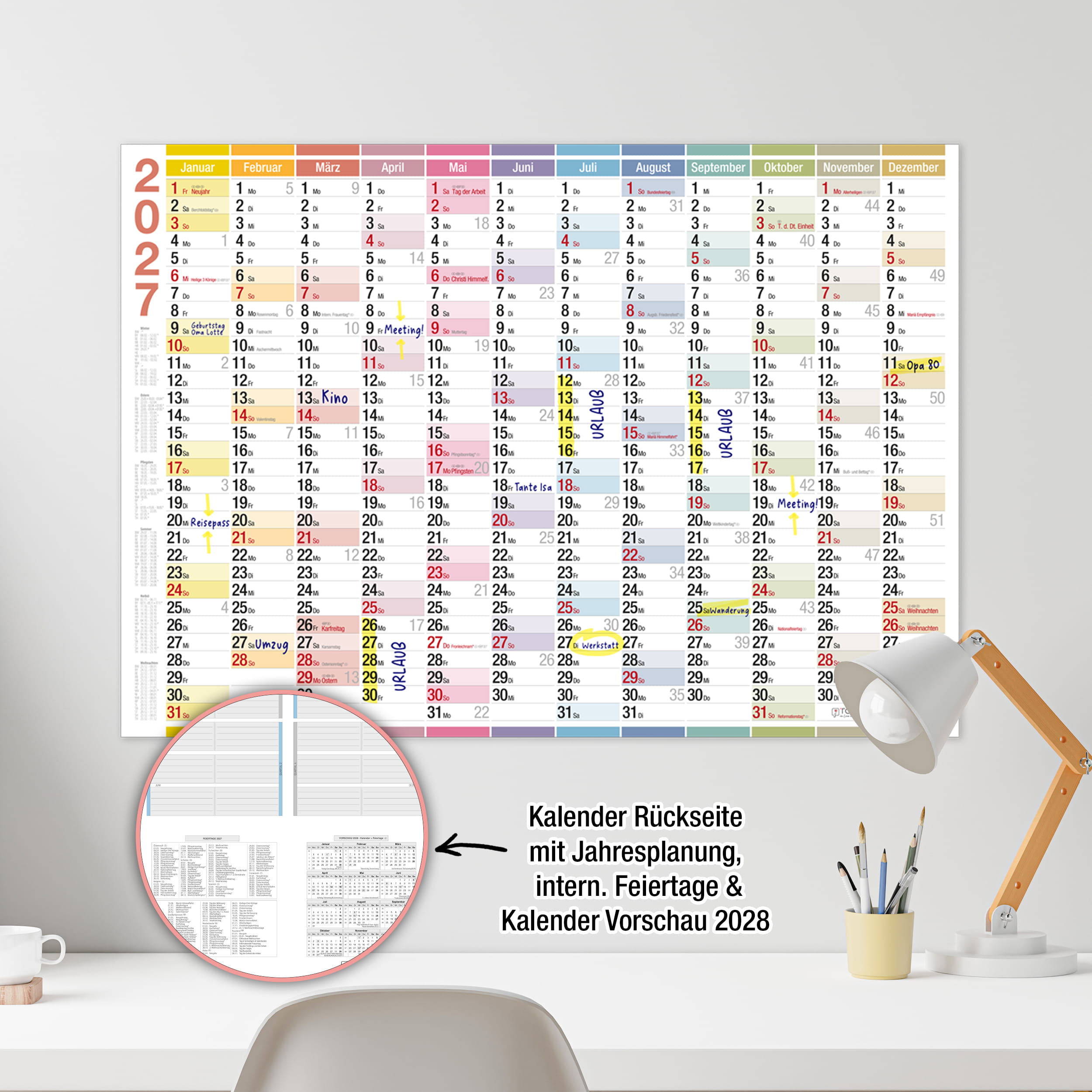 Wandkalender 2027 A2 Color Line