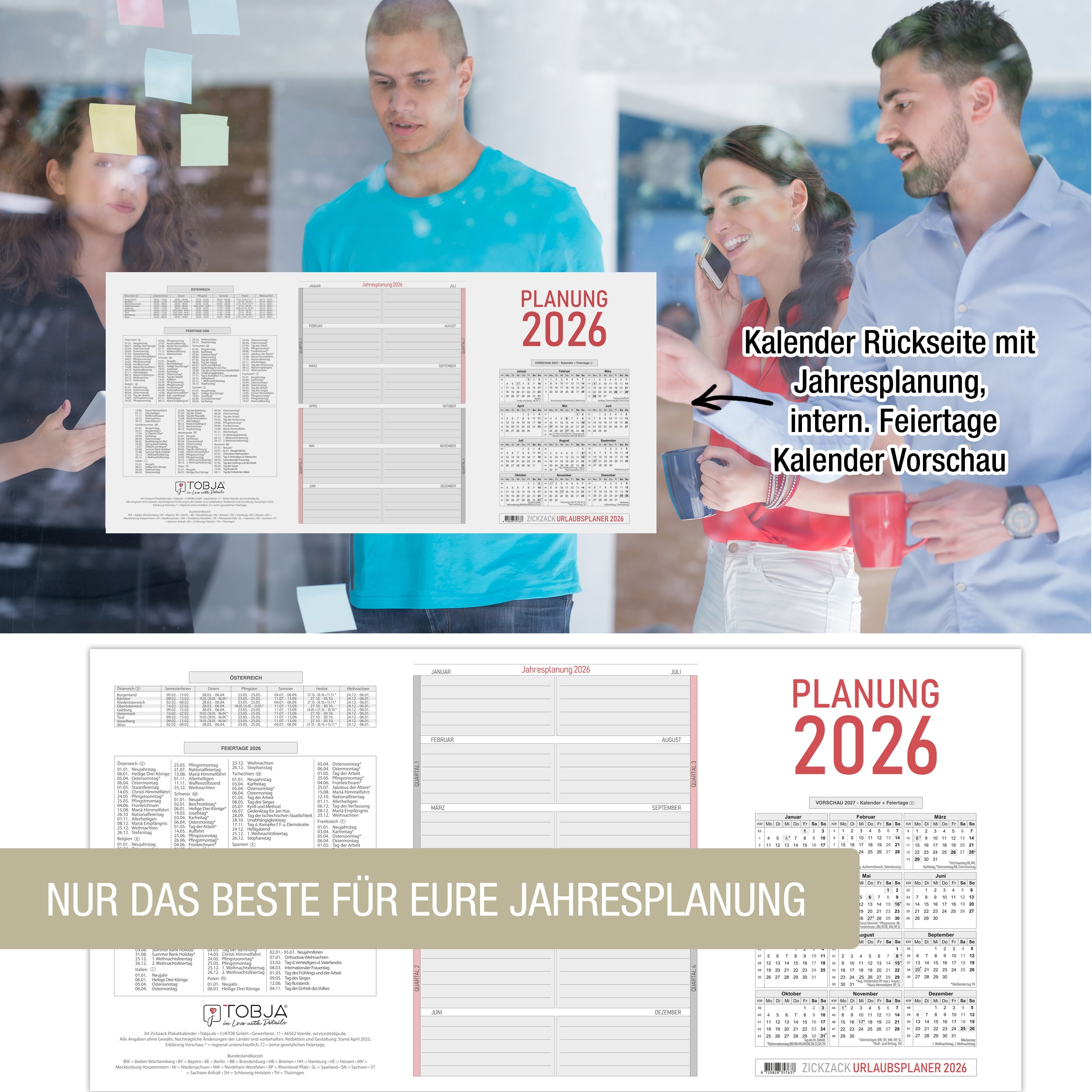 Mitarbeiter- / Urlaubsplaner 2026 63 cm Mitarbeiter- / Urlaubsplaner 2026 63 cm